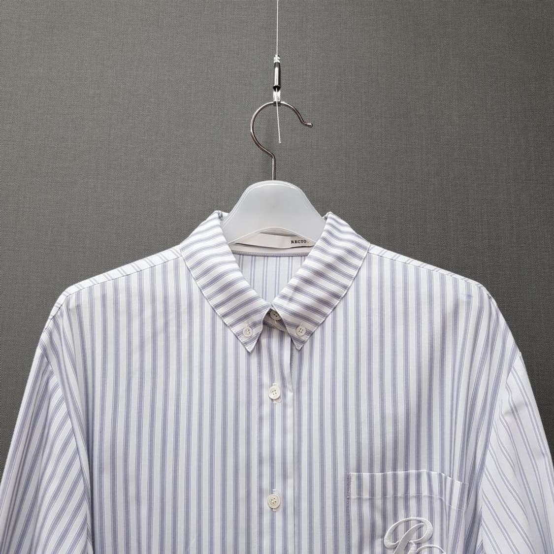 렉토 RECTO 스트라이프 셔츠형 롱 원피스 F사이즈 상품이미지3