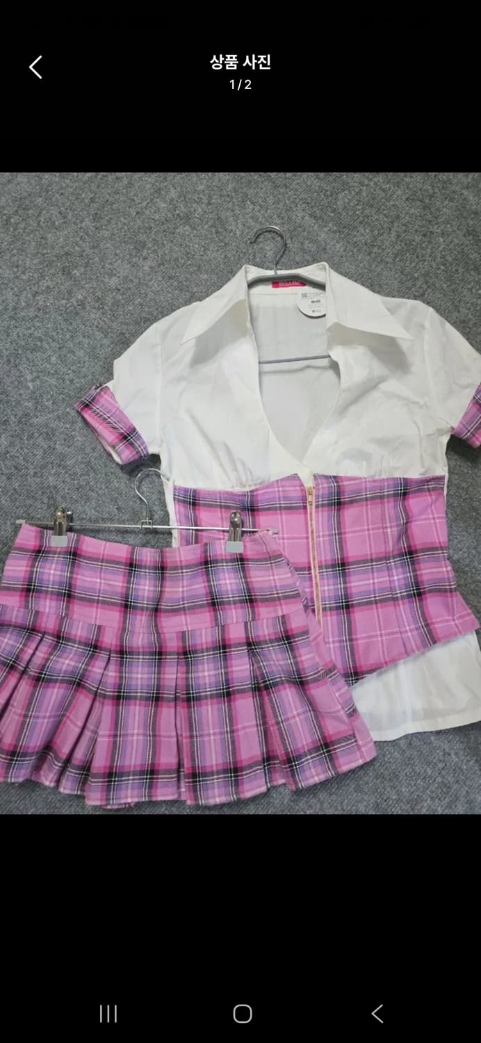 Ma*rs 마즈 핑크체크 교복 셋업 상품이미지1