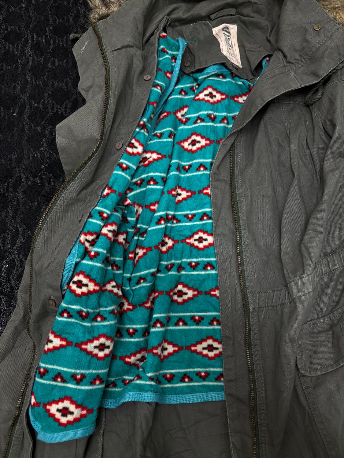 “ROXY”Y2K Grunge Fur Field Jacket 상품이미지7