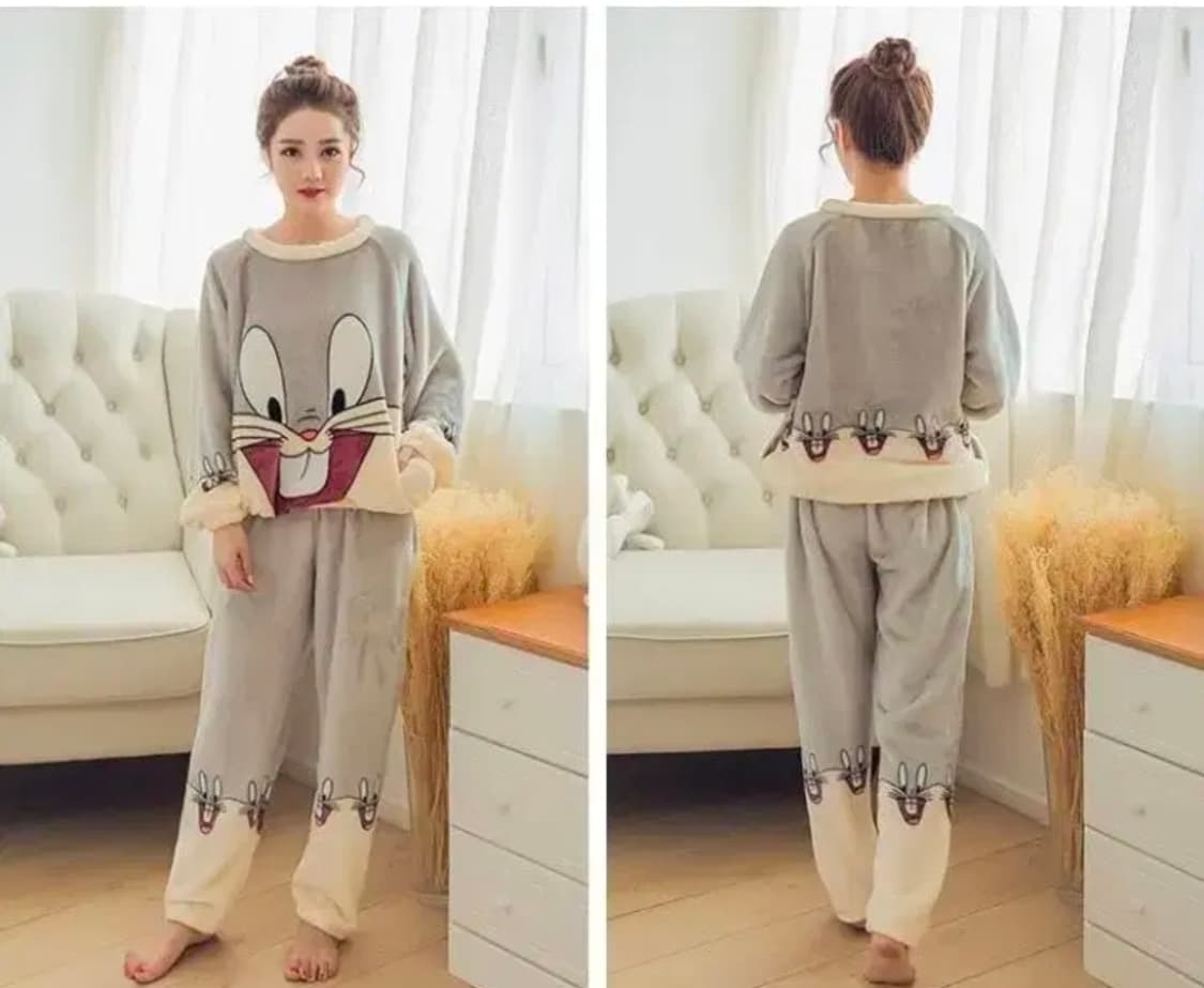 새상품 귀욤 벅스바니 극세사 겨울 수면 잠옷 홈웨어 파자마 세트 상품이미지2