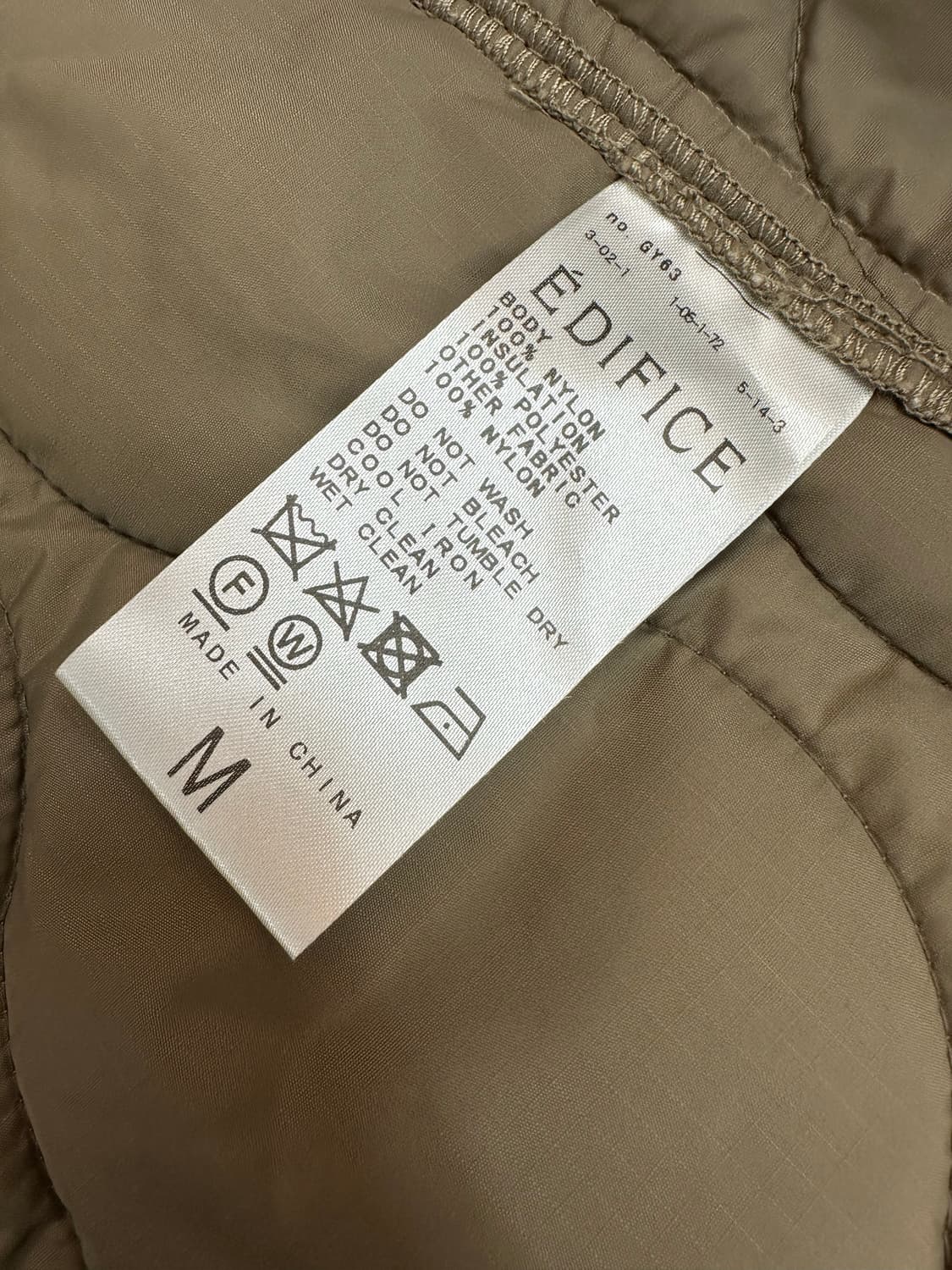 EDIFICE 에디피스 M-65 개파카 피쉬테일 야상 모즈코트 내피 퀼팅 상품이미지8