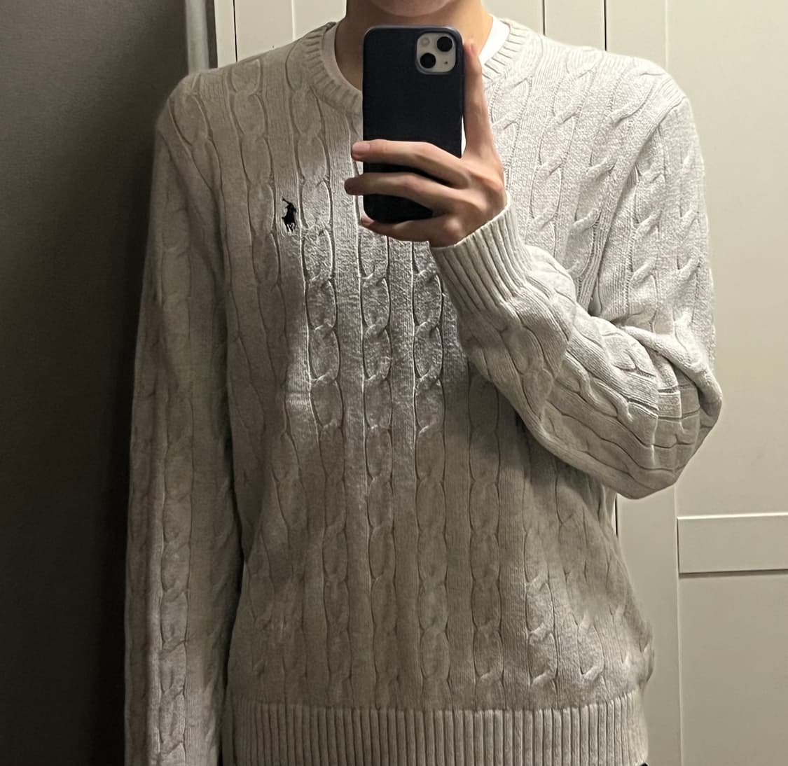 폴로 케이블 니트 아이보리 L 상품이미지1