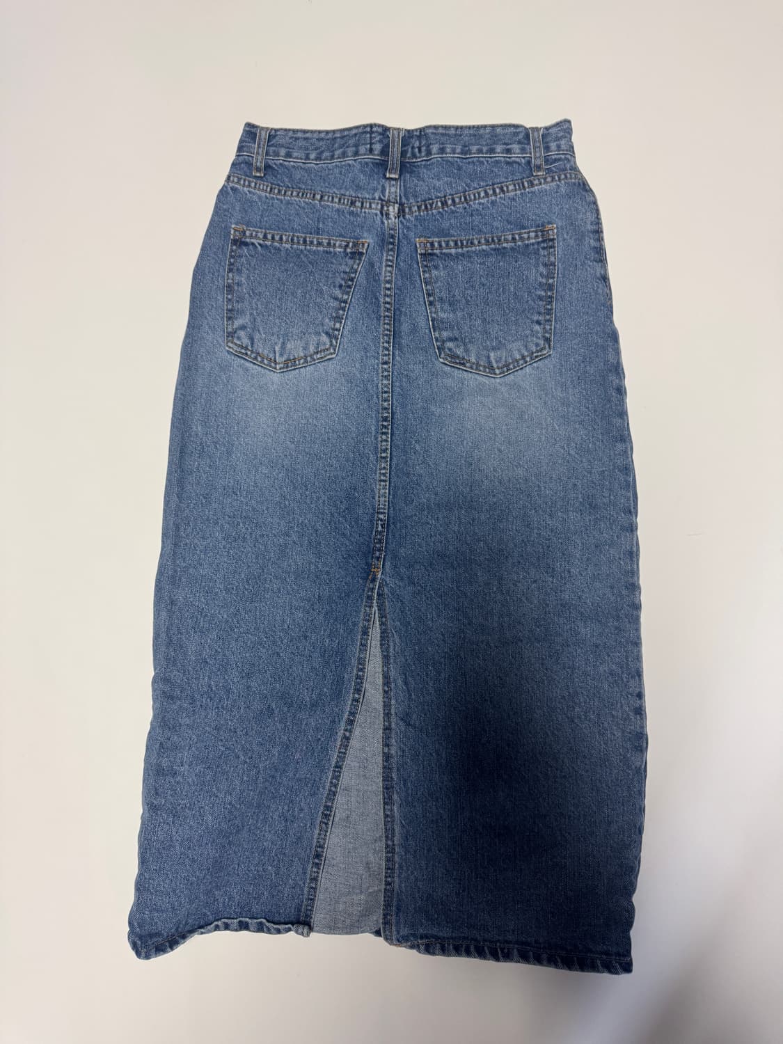 여성 블랙업 BLACKUP 빈티지 워싱 데님 롱 스커트 S 상품이미지2