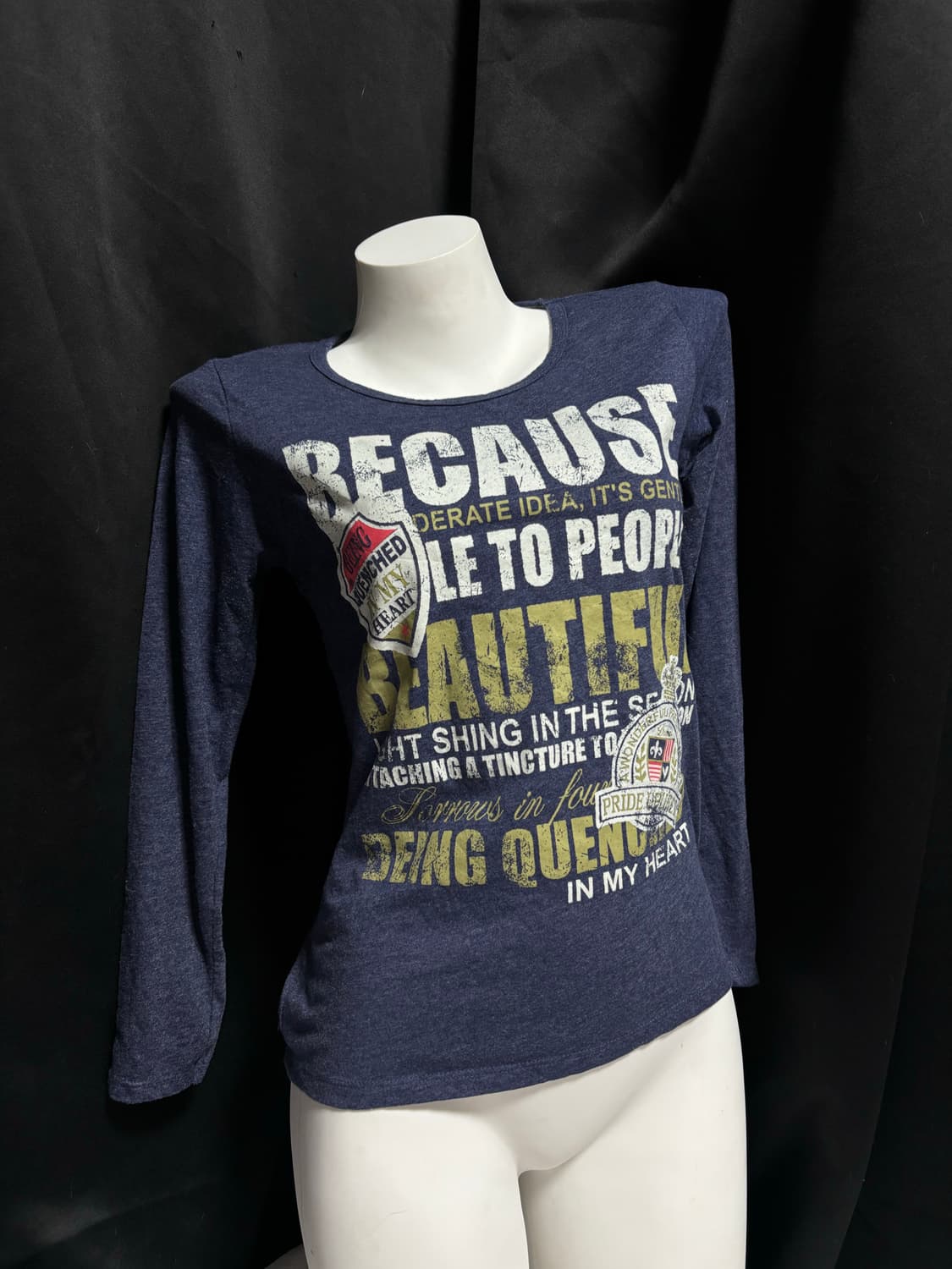 “Unknown” Y2K Print Navy Sleeve 상품이미지7