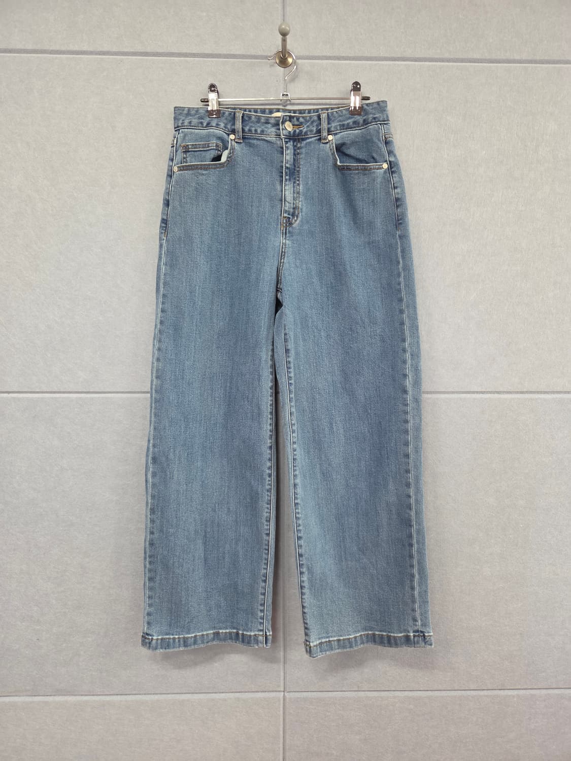 andar 안다르 애쉬블루 와이드 데님 팬츠 상품이미지1
