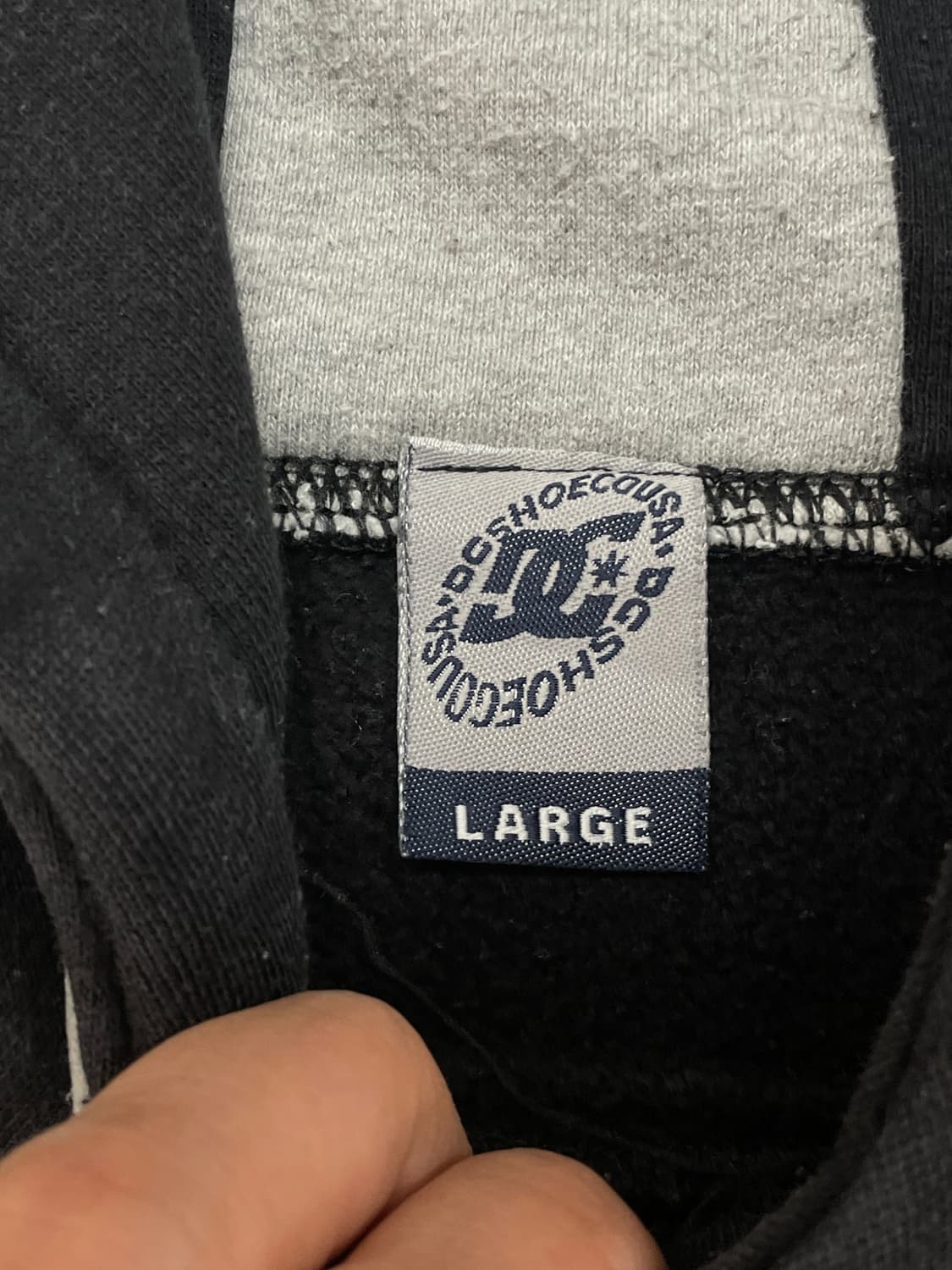 [L] D.C shoes 디씨슈즈 러버 로고 배색 후드티셔츠 상품이미지3