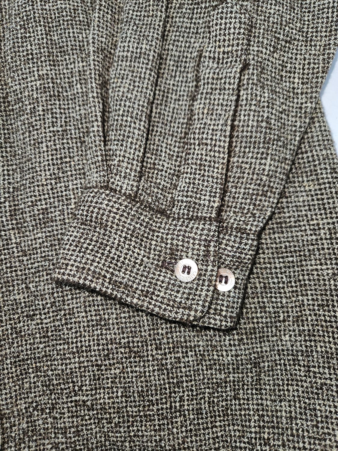 입생로랑 YSL 빈티지 라탄체크 울 셔츠 옴므 남성 100 상품이미지4