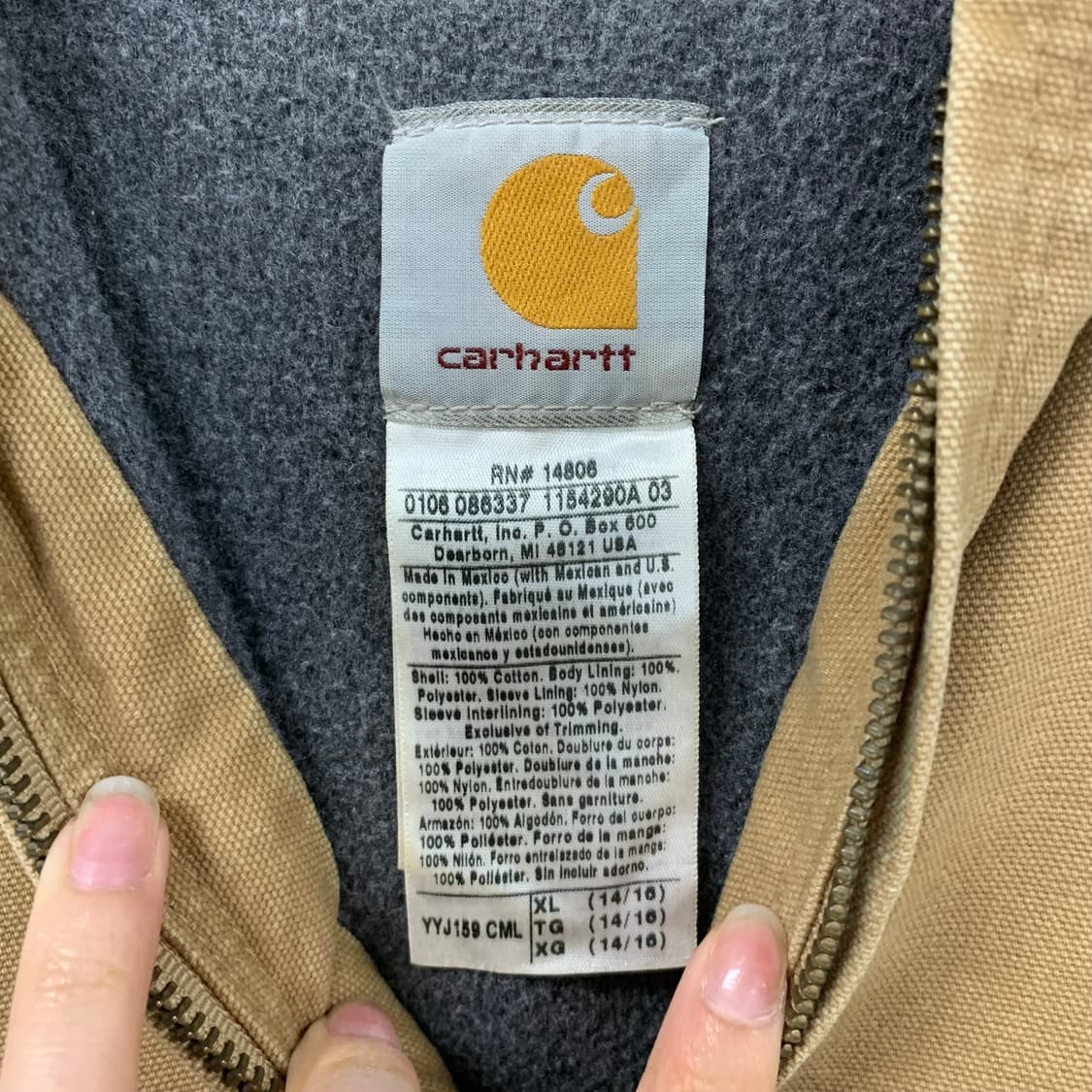 칼하트 OG 가죽탭 후드 엑티브 워크 자켓 상품이미지5