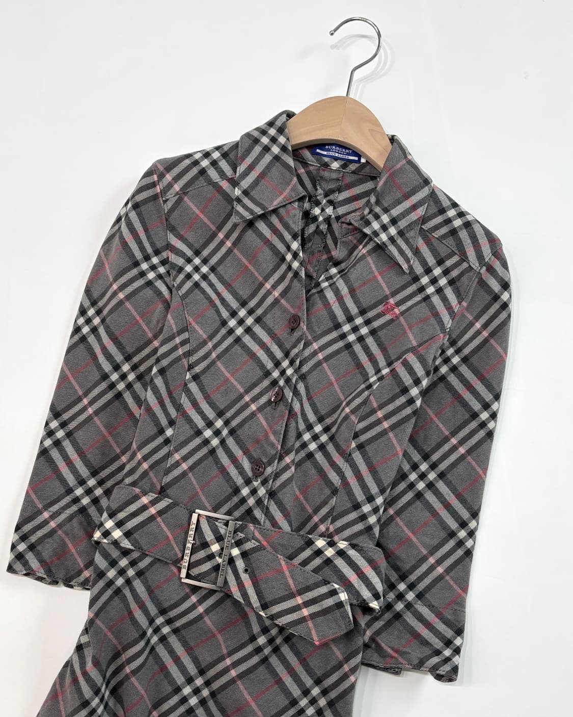 Burberry 버버리 블루라벨 그레이 노바체크 벨티드 셔츠 원피스 상품이미지4