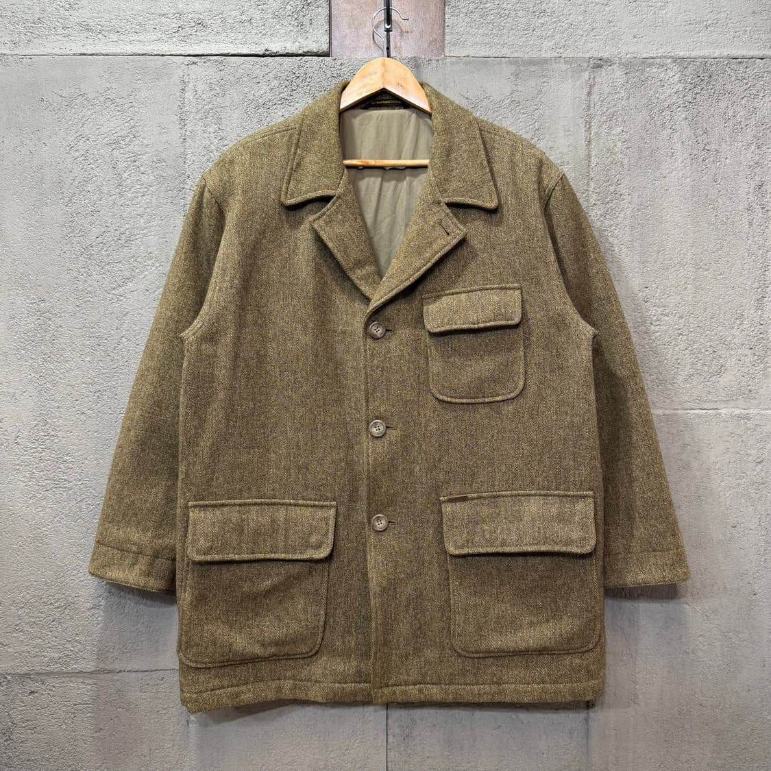 80s 파코나블 해링본 울 트위드 자켓 (L)   상품이미지1