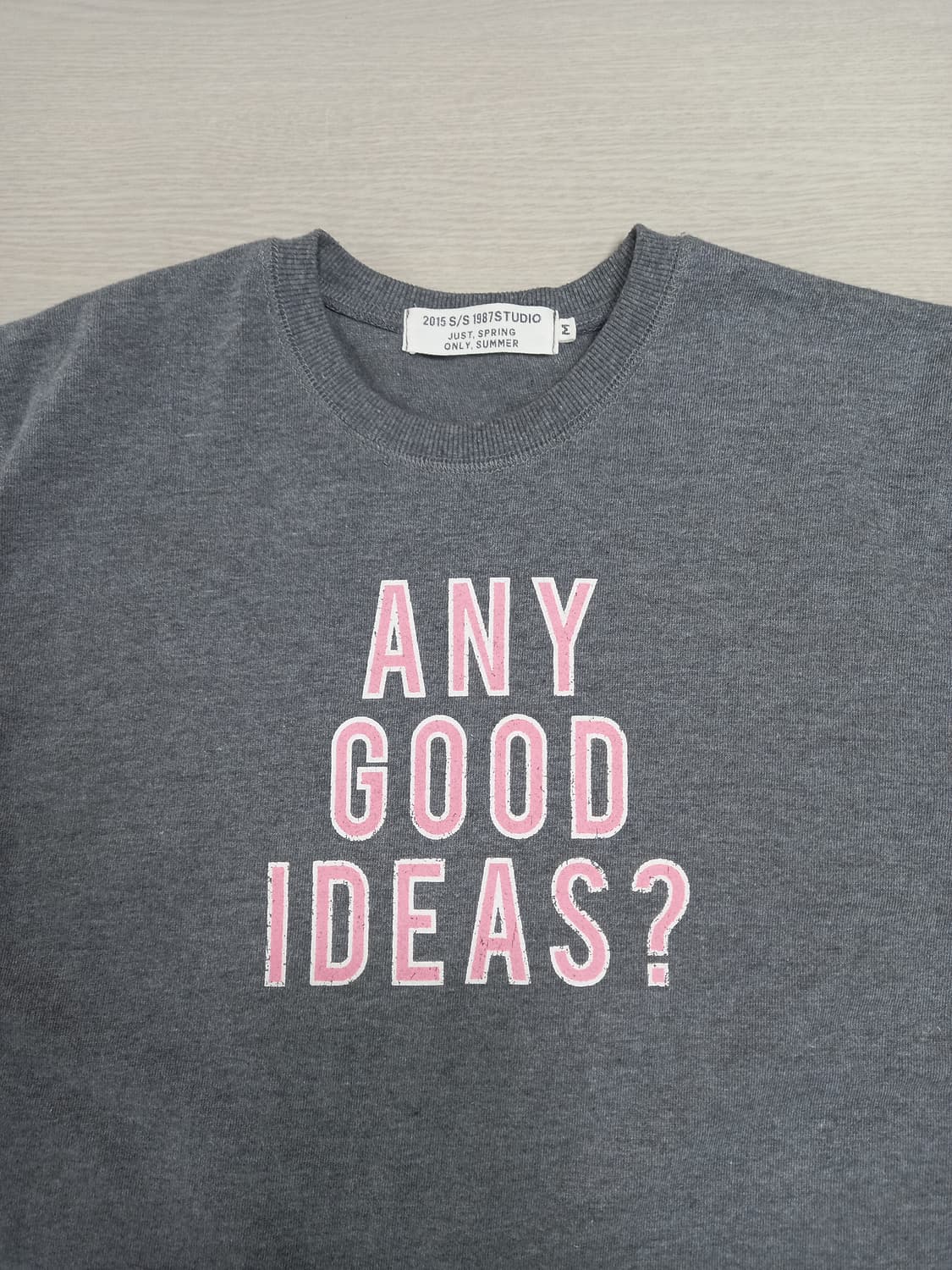 L100 1987STUDIO 박시 반팔셔츠 그레이 L-692 상품이미지3