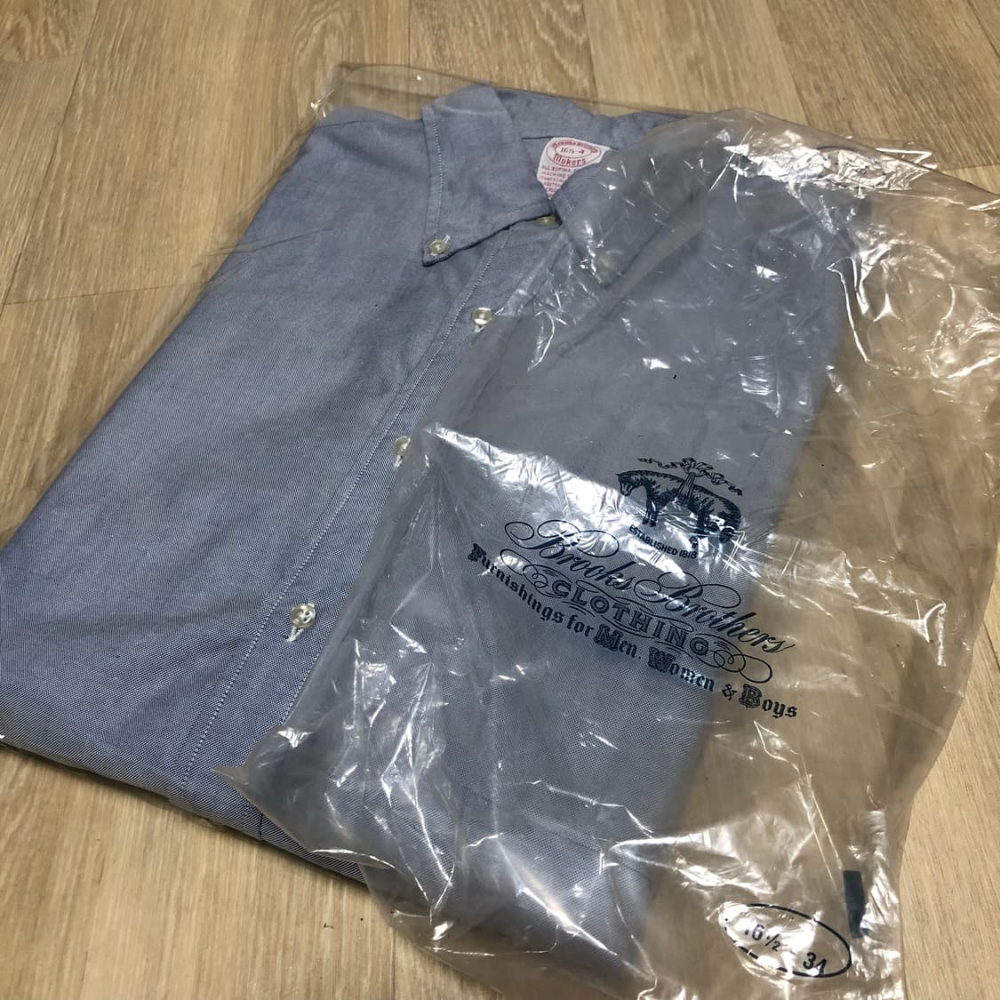 (XL-XXL) 90's 브룩스 브라더스 미국제 옥스포드 셔츠 블루 상품이미지10