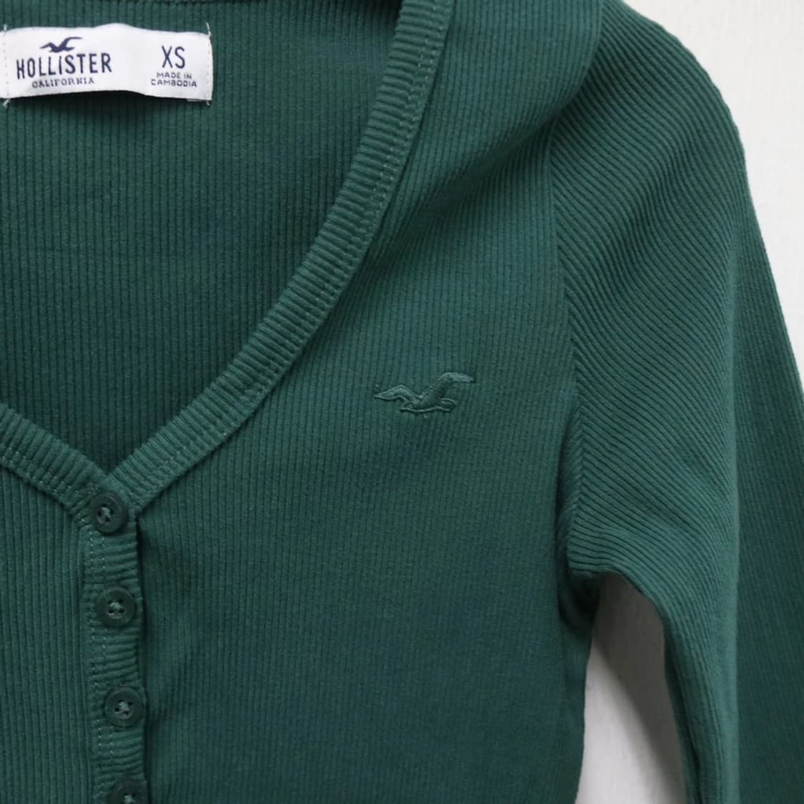 홀리스터 골지 헨리넥 크롭 긴팔 티셔츠 61805 상품이미지5