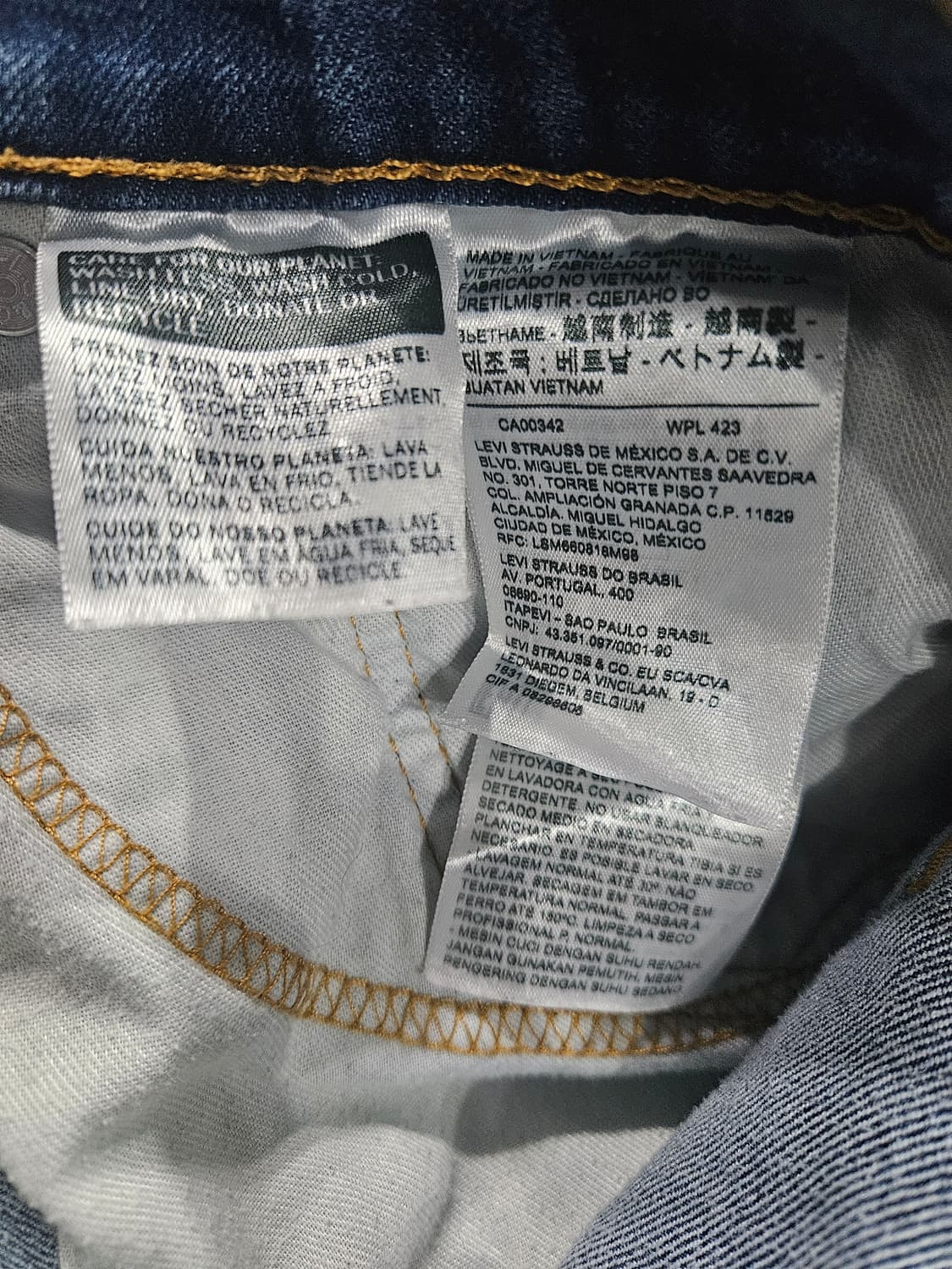 리바이스 502 블루컬러 남성 슬림핏 허리 34 스판 데님팬츠  상품이미지10