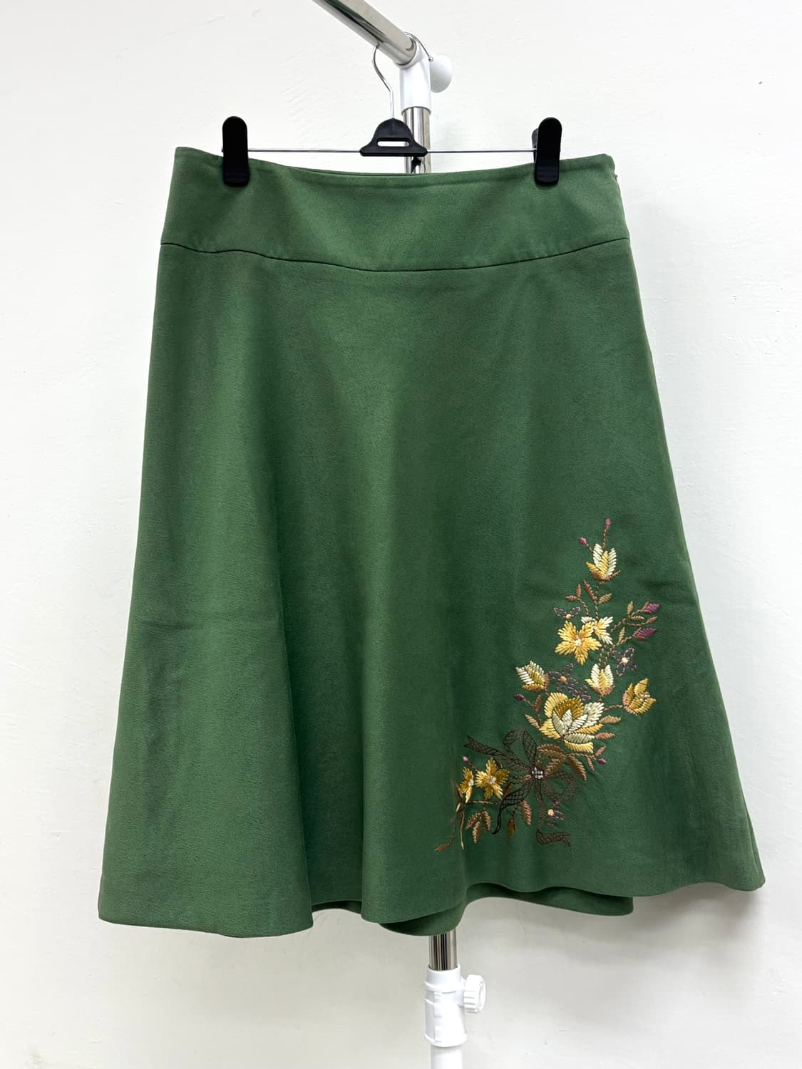빈티지 그린 미디 스커트 상품이미지4