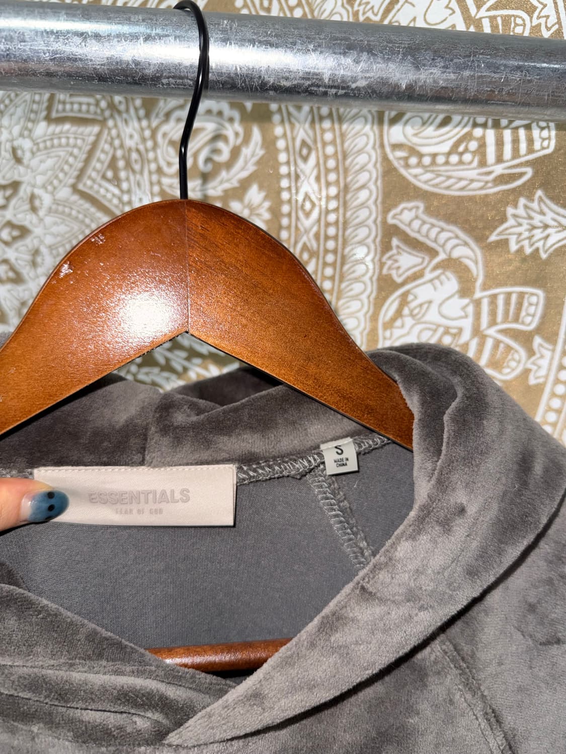 에센셜 여성 벨벳 후드티  상품이미지5