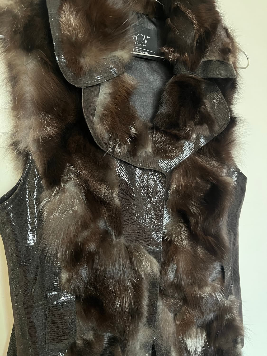 폭스 퍼 믹스 가죽 베스트 상품이미지7