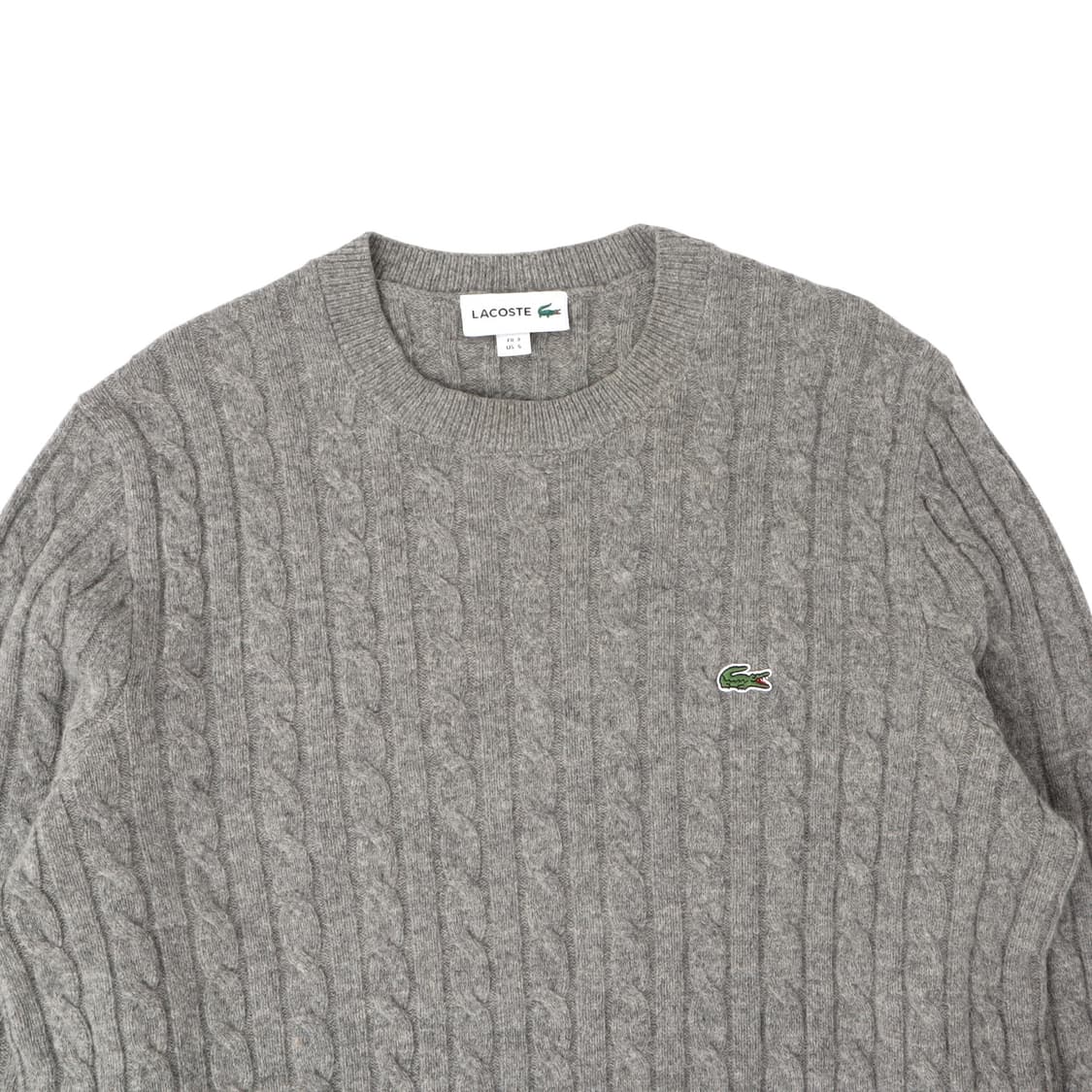 라코스테 그레이 울 케이블 니트 스웨터 상품이미지2