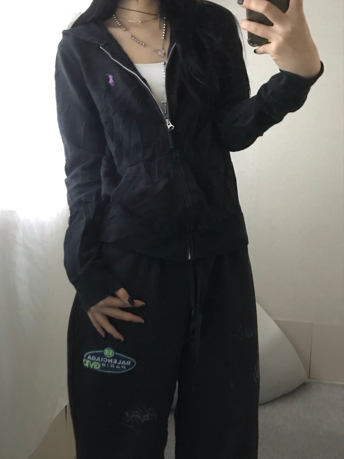 폴로 블랙 후드집업 상품이미지7