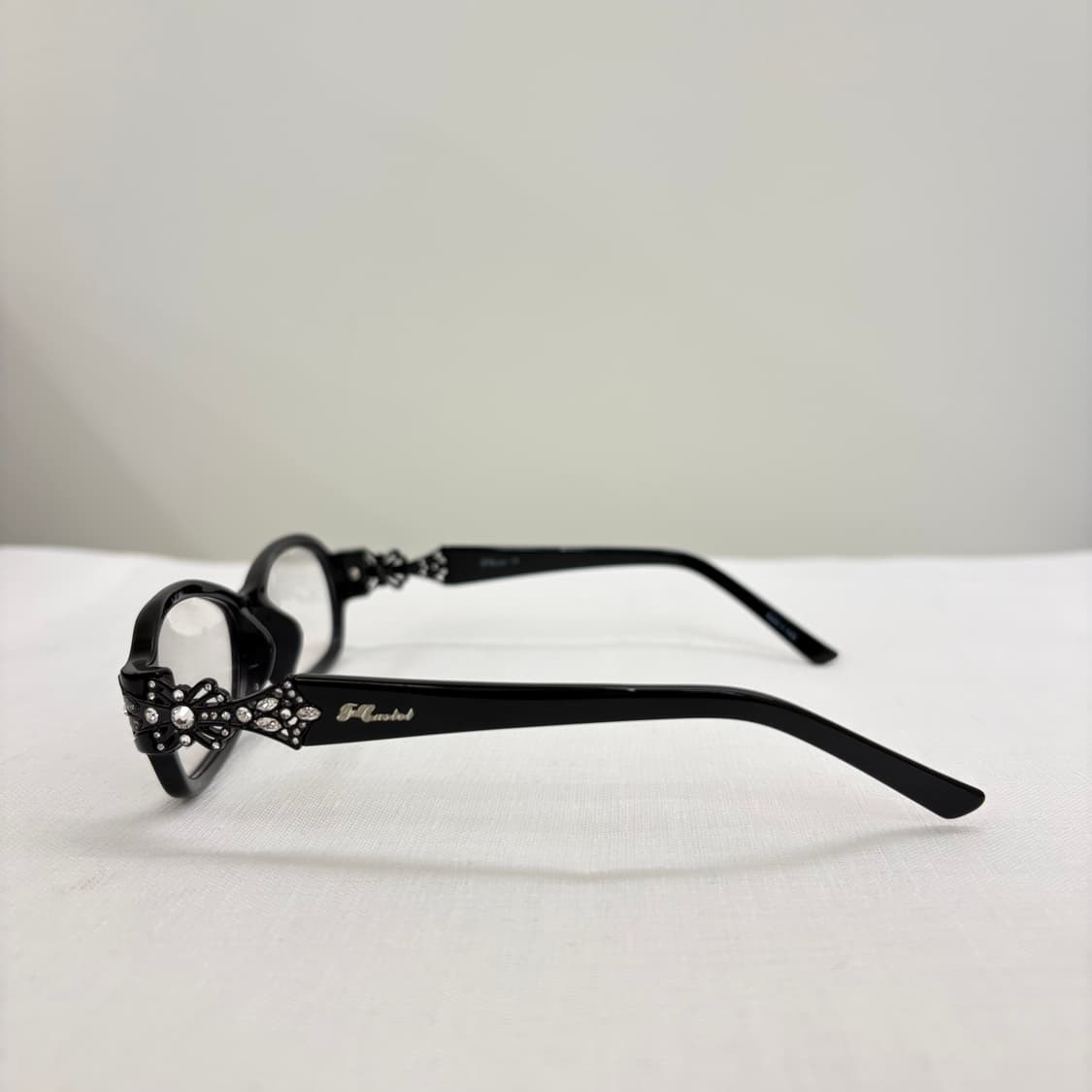 F Castet 블랙 큐빅 뿔테 빈티지안경 상품이미지4