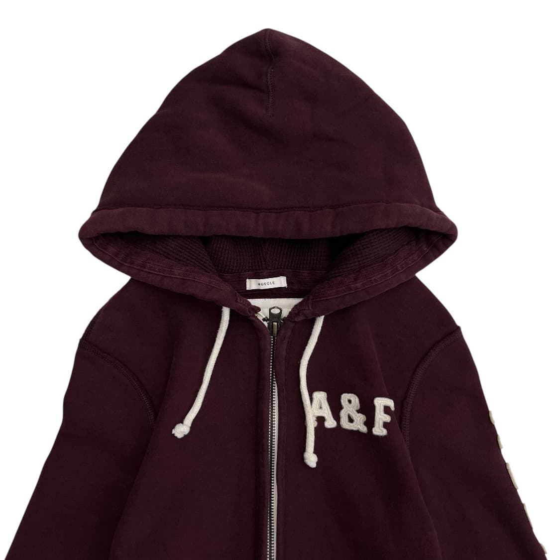 아베크롬비 사이드로고 버건디 후드집업 S 상품이미지4
