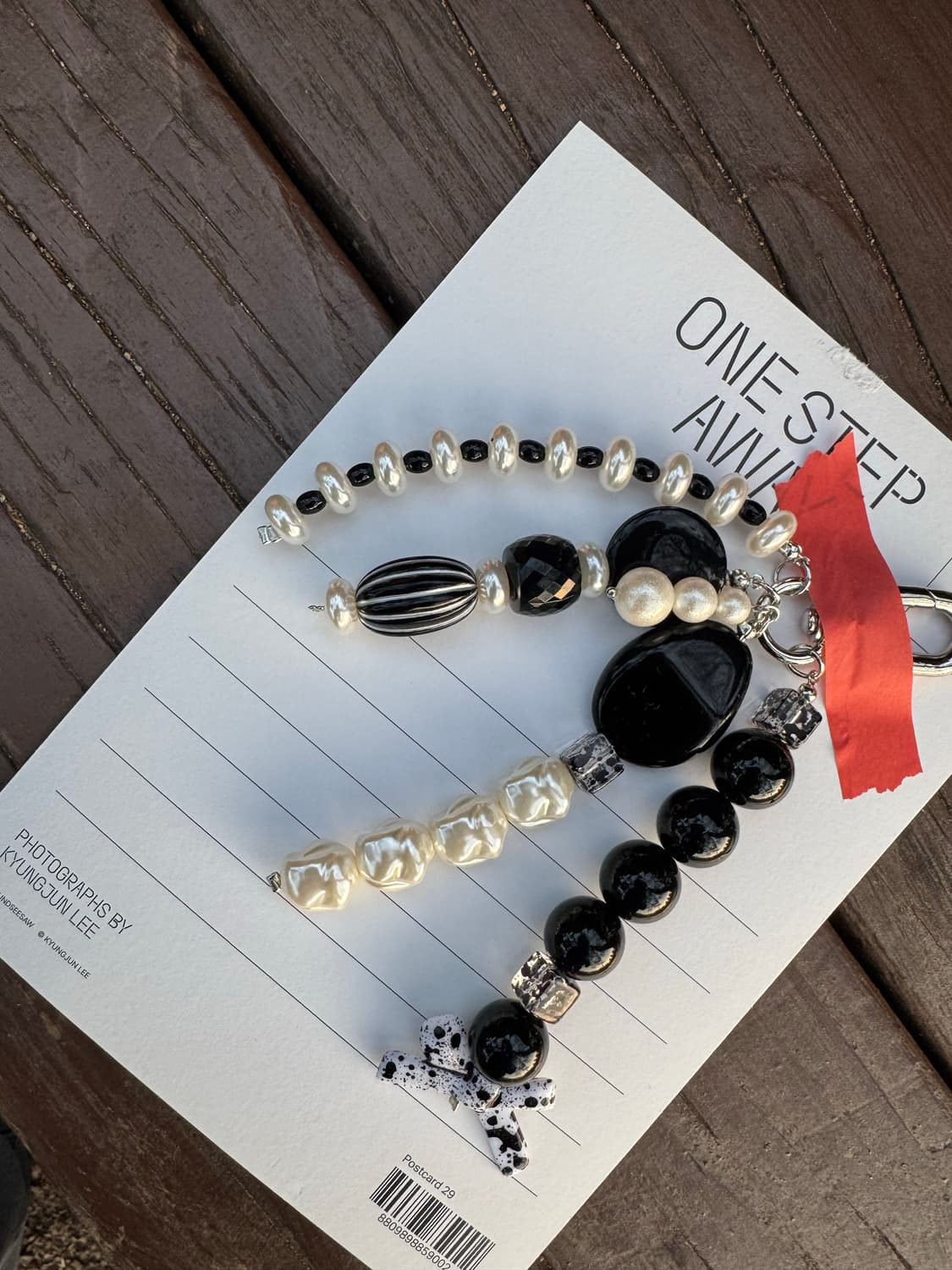 블랙 리본 진주 키링 상품이미지2