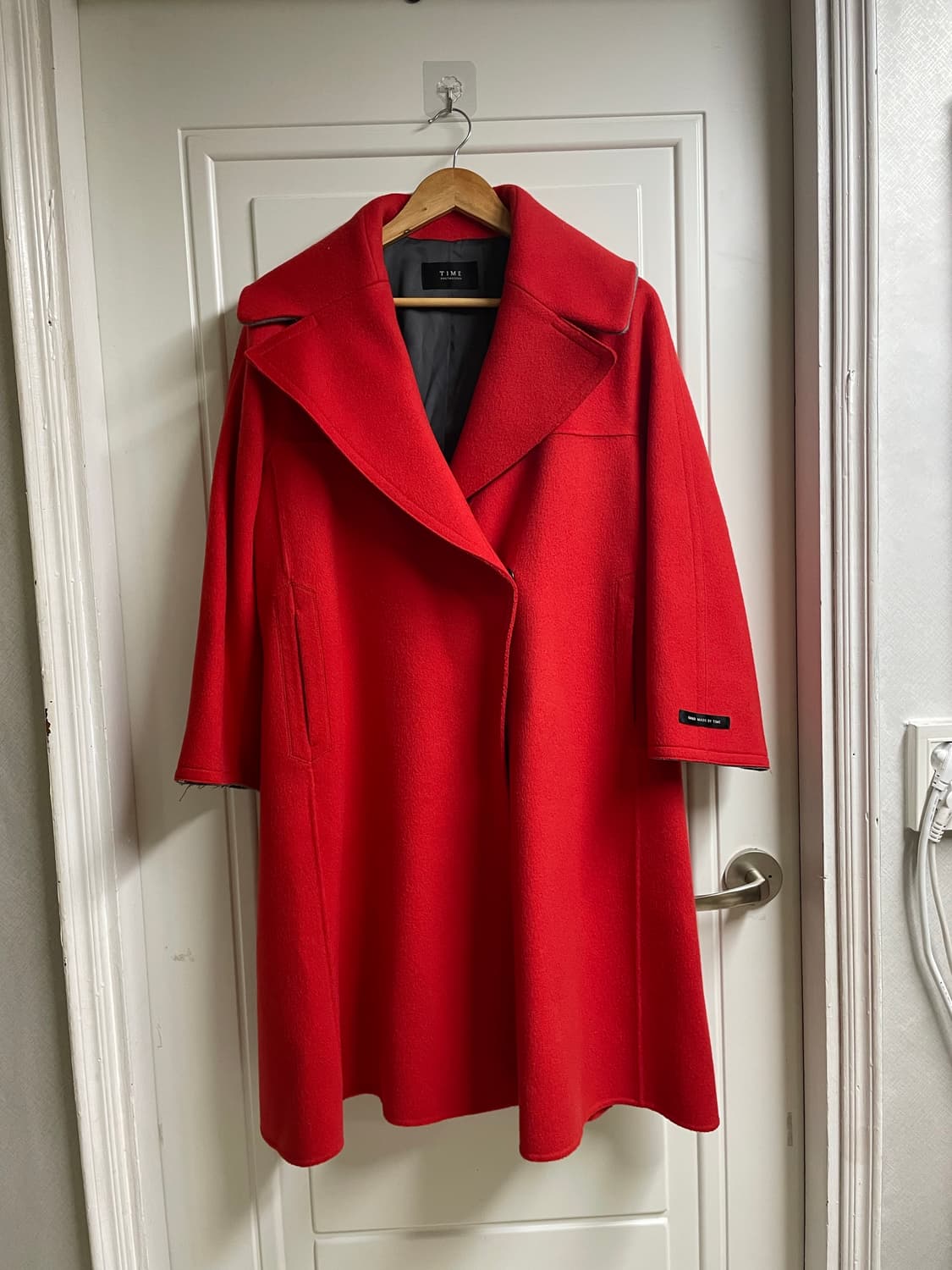 타임 울&캐시미어 레드 코트 상품이미지1