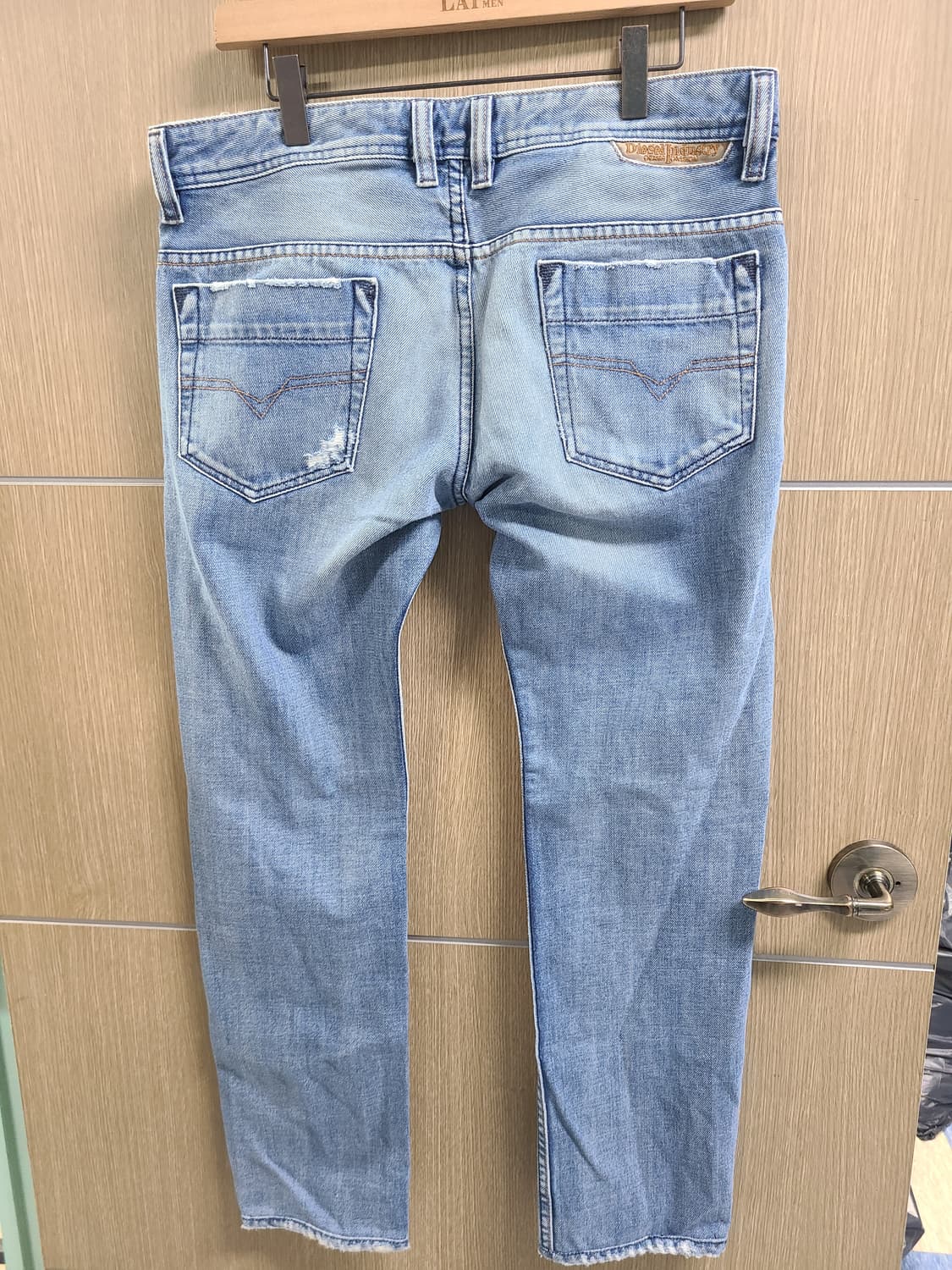 디젤 로우라이즈 블루 데님 데미지 청바지 32 상품이미지6