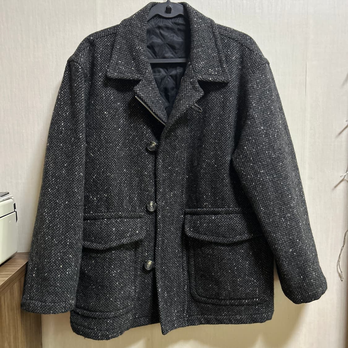 헤링본 울 아우터 차콜(M) 상품이미지4