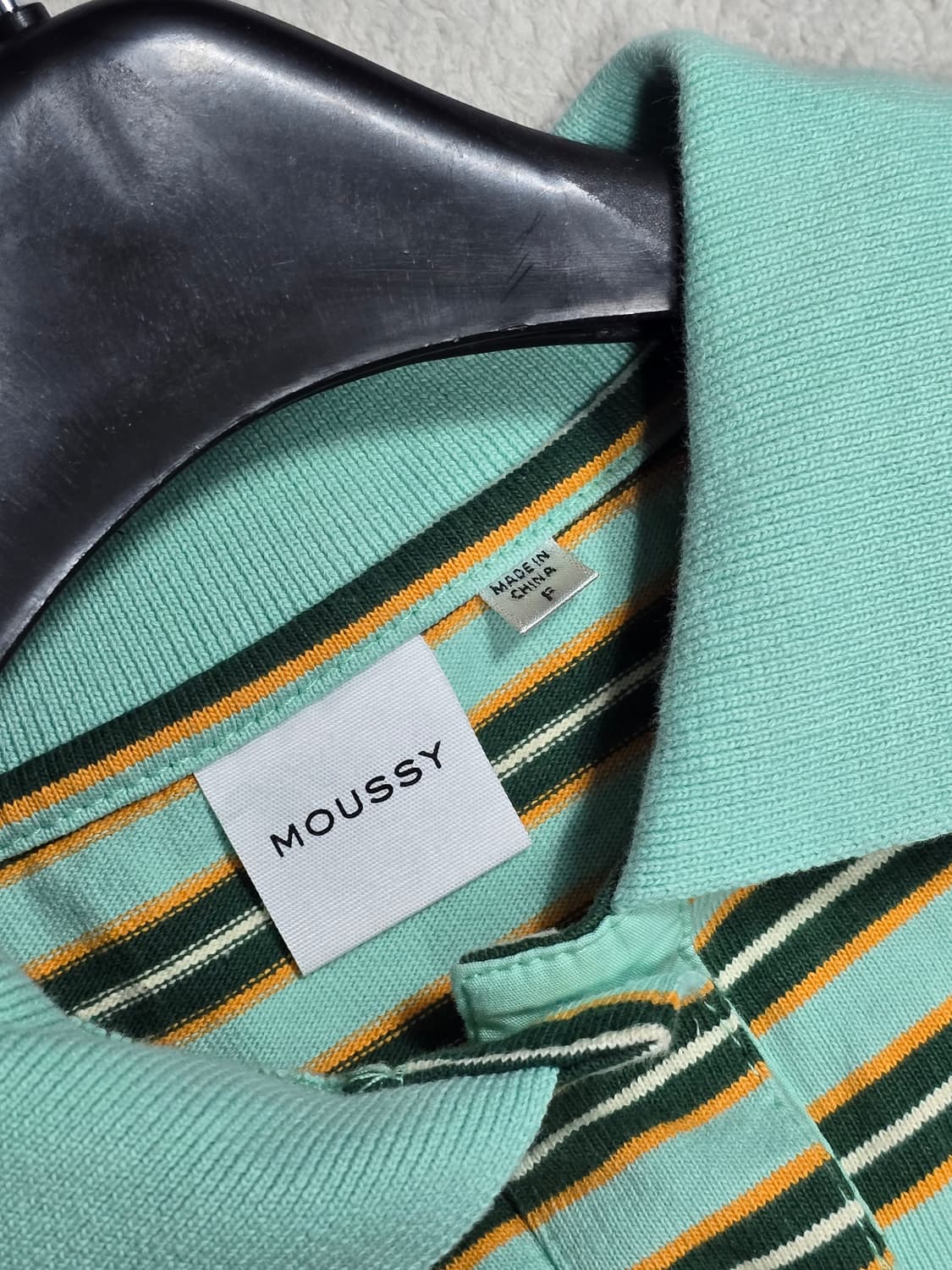 MOUSSY 마우지 스트라이프 크롭 카라티셔츠 상품이미지4