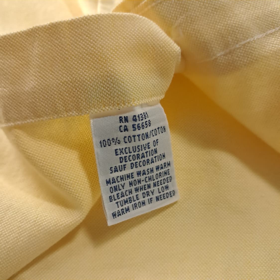 CK182 2XL 폴로 옥스포드 옐로우 반팔 셔츠 남방 상품이미지5