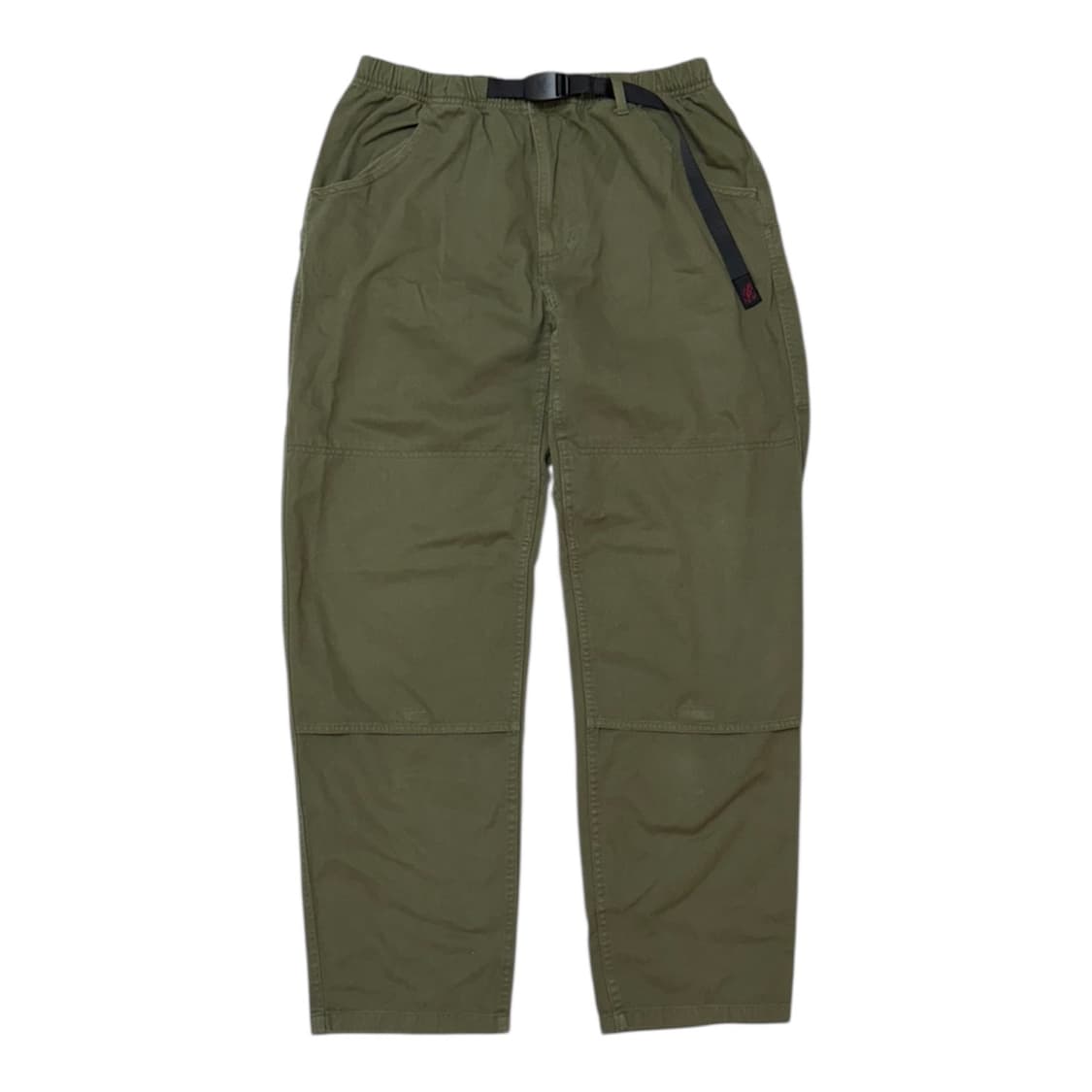 그라미치 루즈핏 와이드 더블니 코튼 팬츠 카키 올리브 상품이미지1