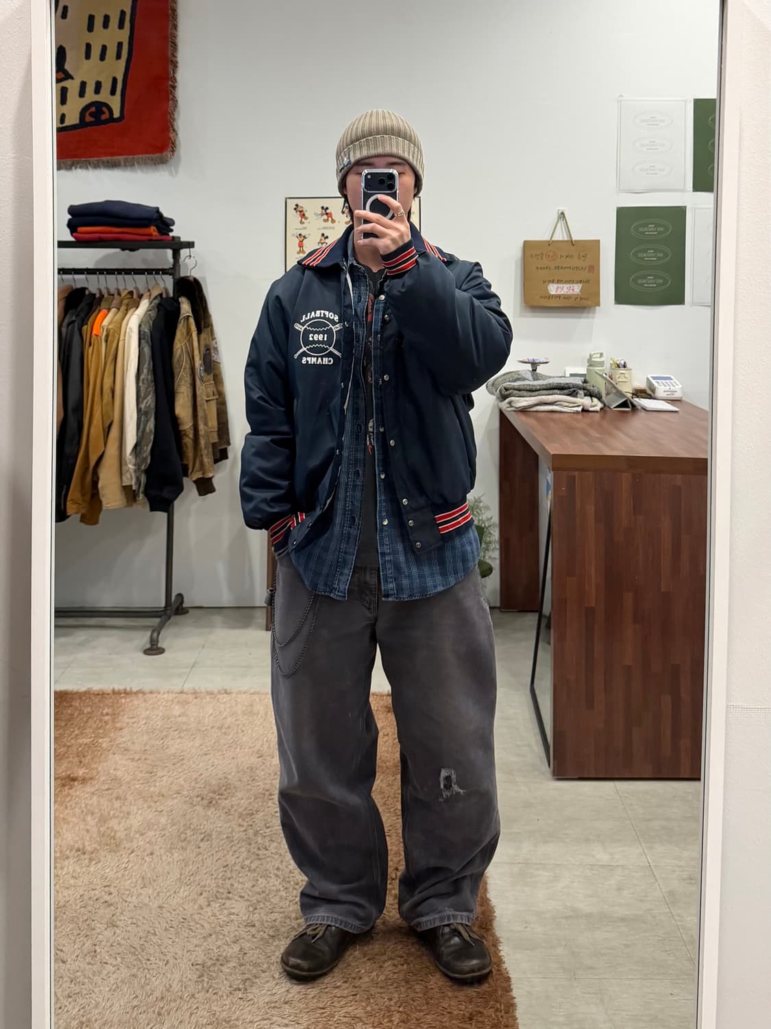 90s Gem Sportswear 베이스볼 새틴 자켓 (made USA) 상품이미지2