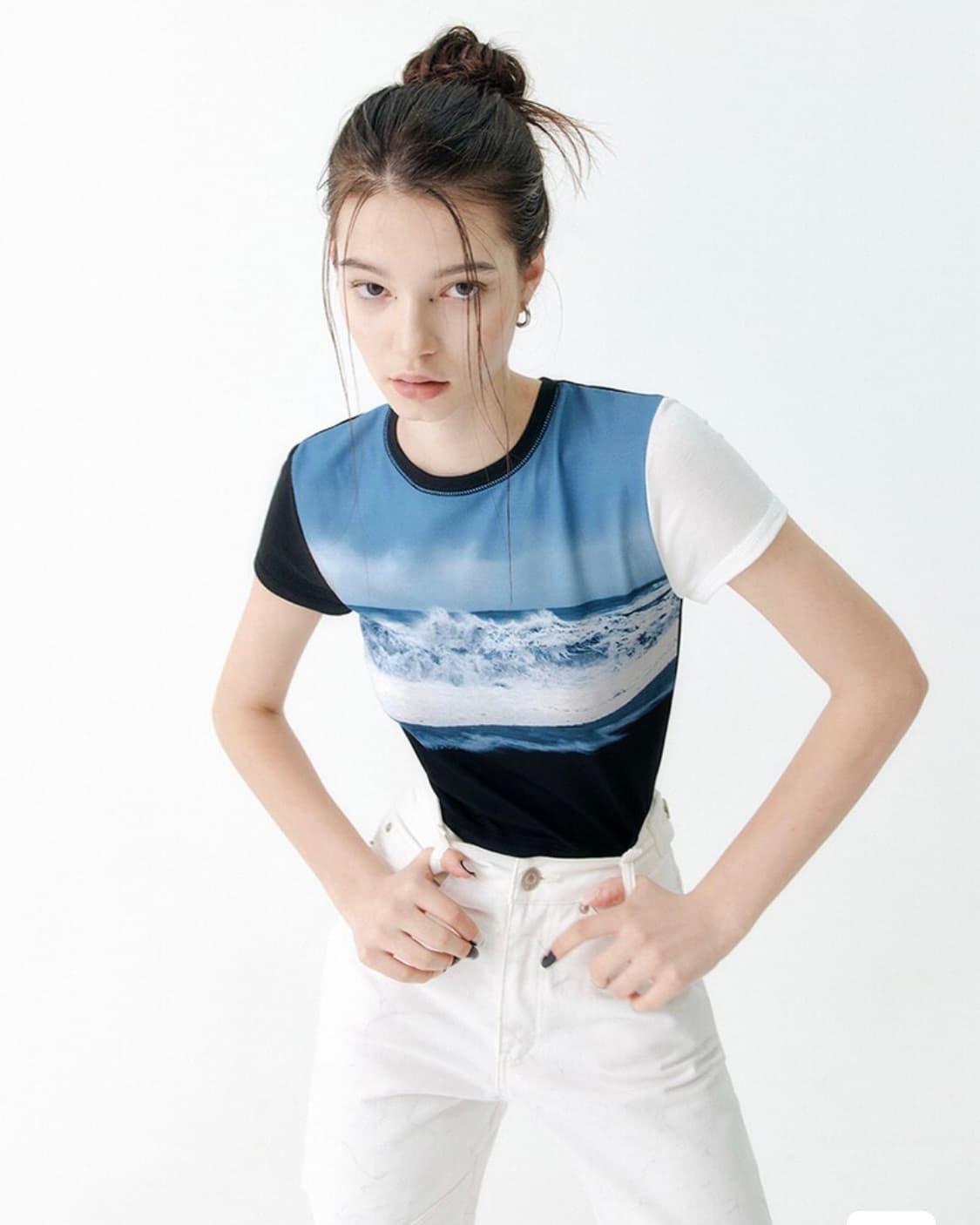 YUSE SLIM JERSEY PRINT SHORT SLEEVE  상품이미지1