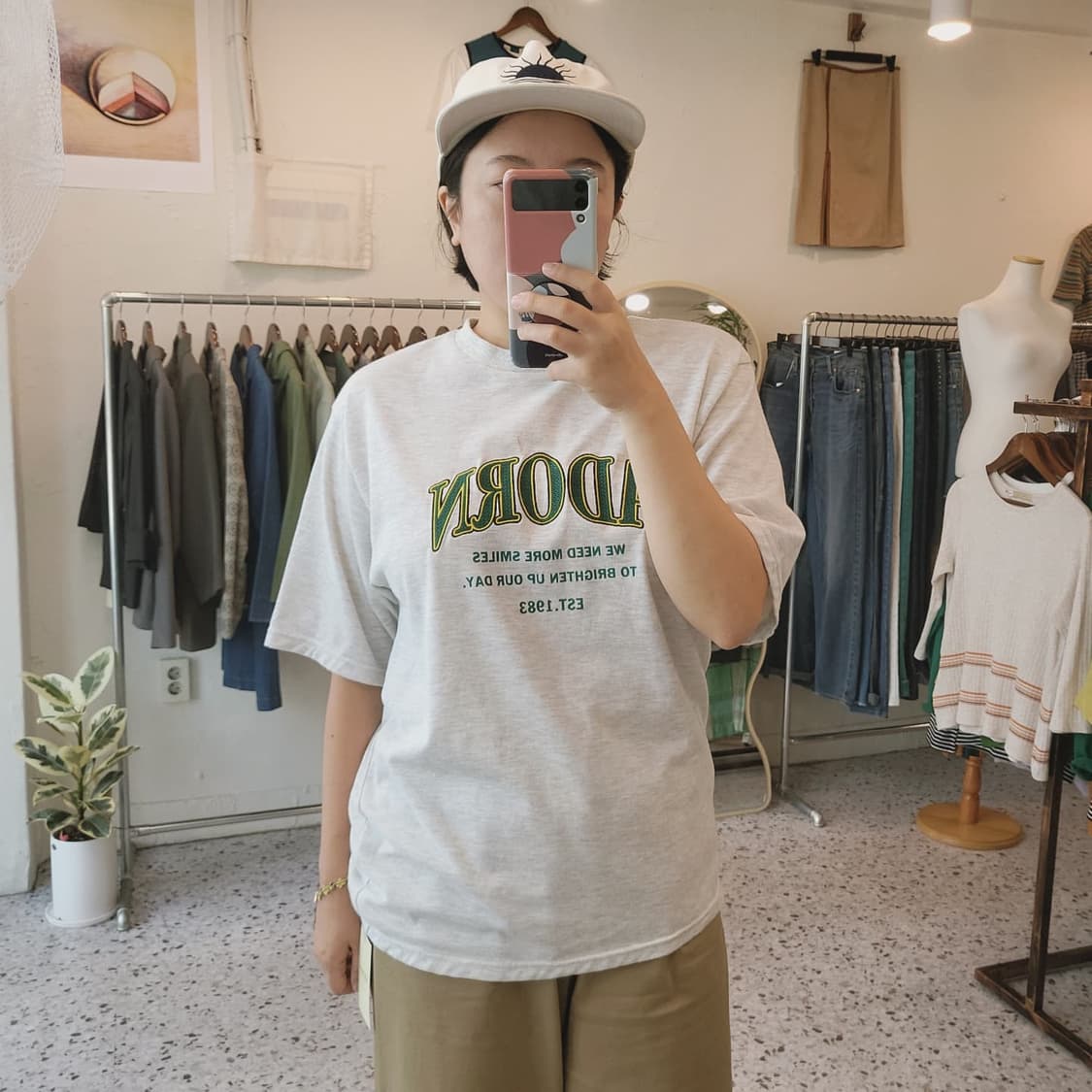 Adorn 멜란지그레이 오버핏 반팔티 상품이미지9