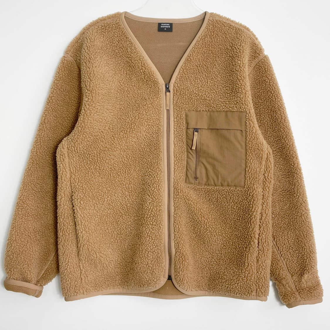 D2 무신사 스탠다드 브이넥 쉐르파 플리스 재킷 M사이즈 상품이미지1