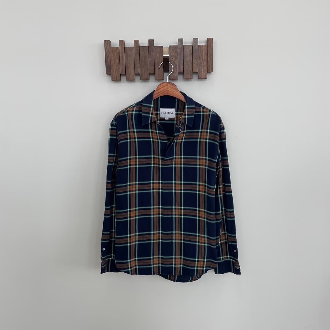 솔리드옴므 체크 쿼터 버튼 셔츠 상품이미지1