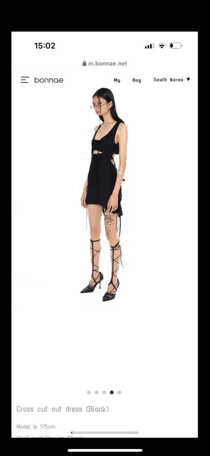 1size) 본네 컷아웃 홀 원피스 블랙 상품이미지5