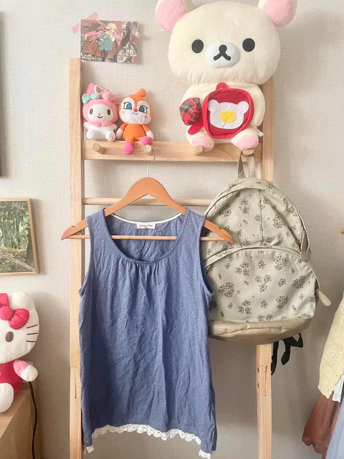 모리걸 빈티지 사만사모스 레이스 나시 💙🤍🎀 상품이미지1