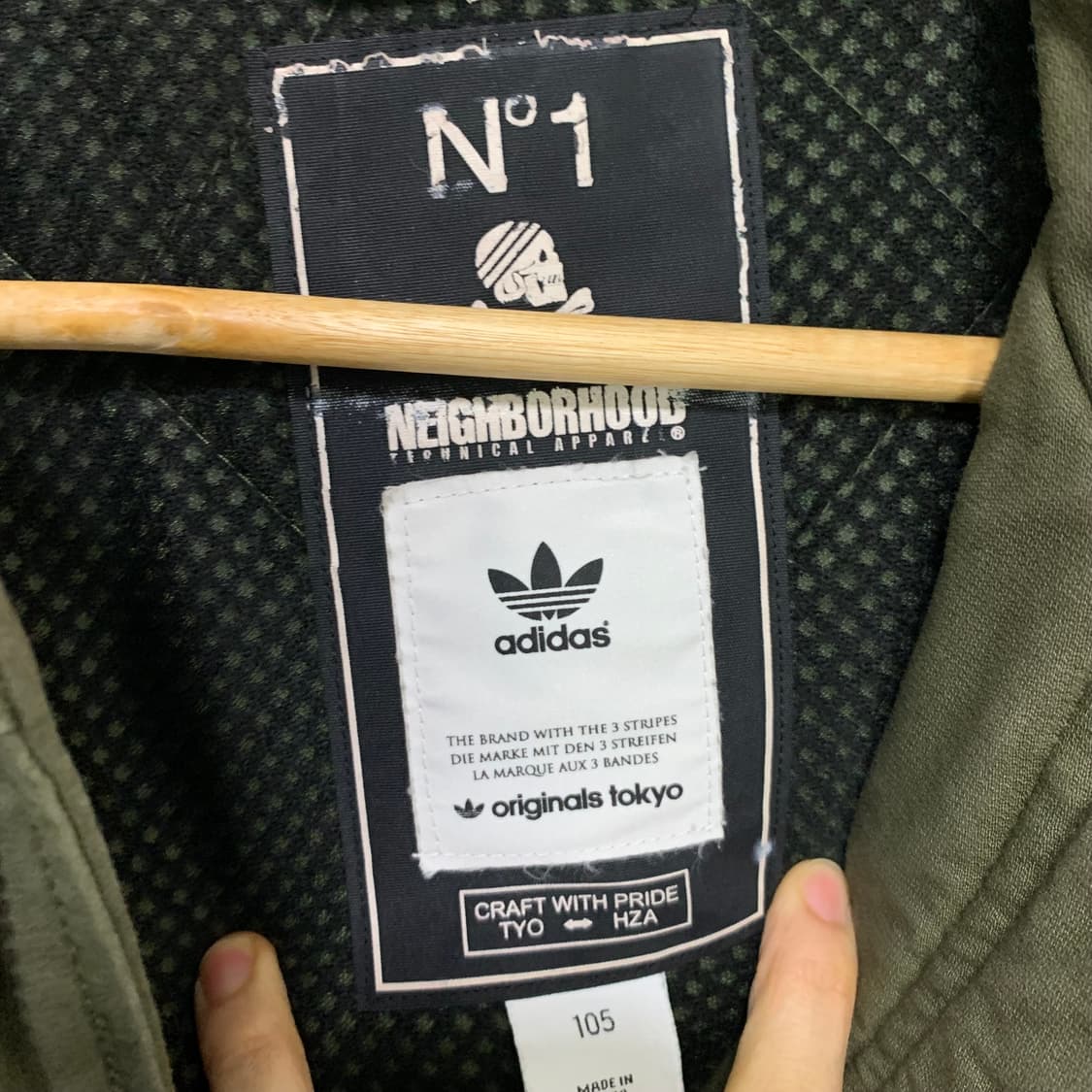 아디다스X네이버후드 밀리터리 삼선 빈티지 후드 야상자켓 00s 105 상품이미지6