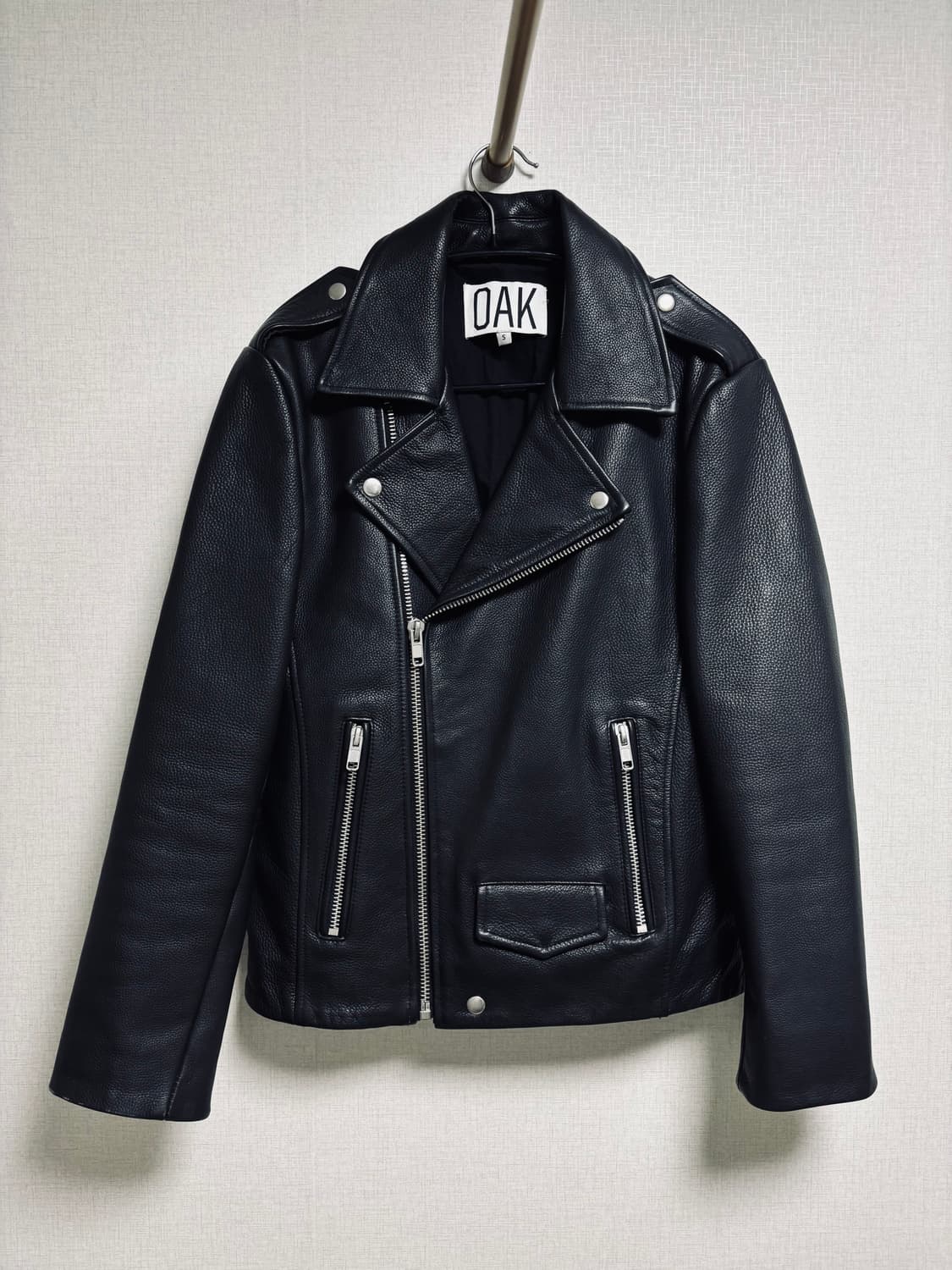 OAK NY Rebel 블랙 소가죽 라이더 자켓 상품이미지1