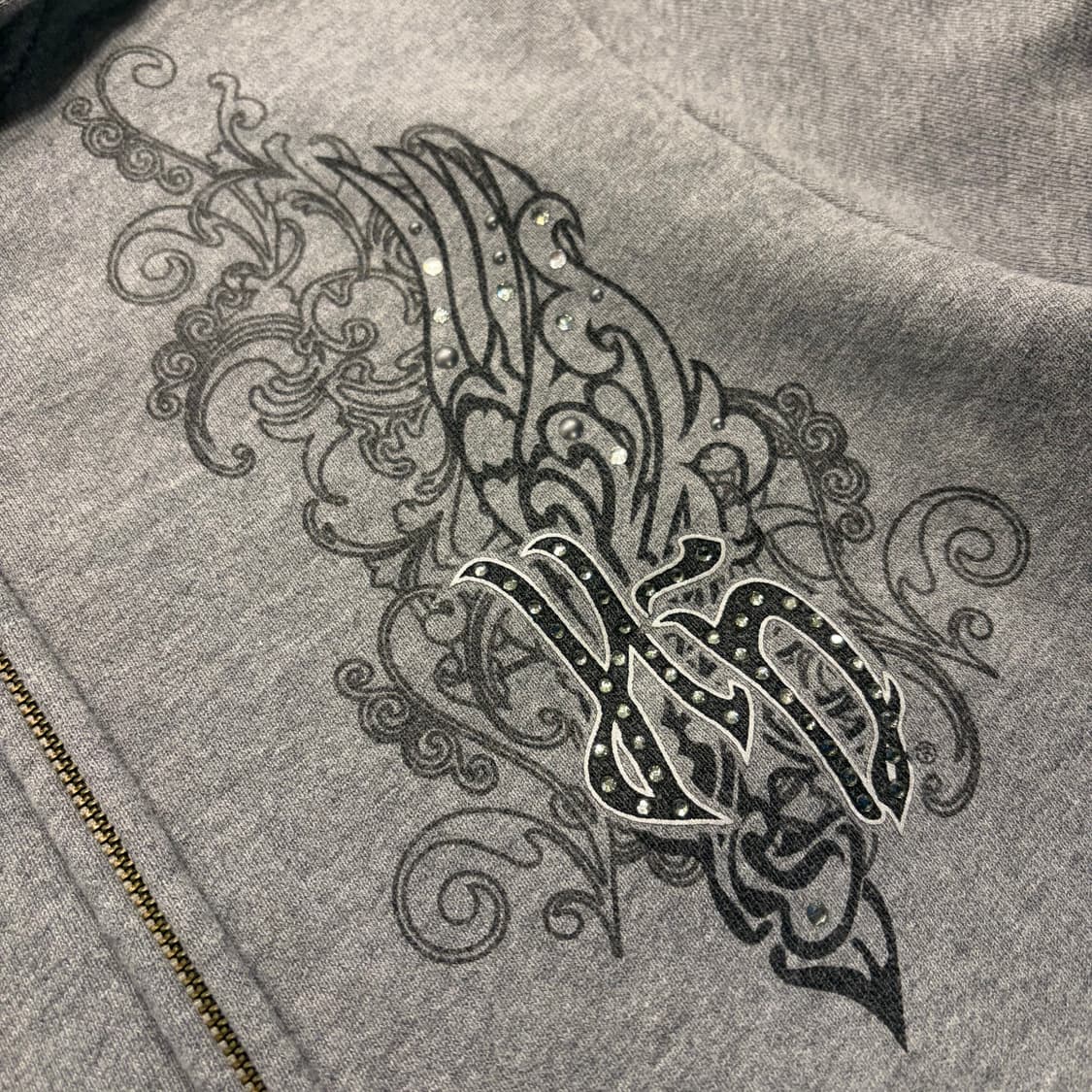 [M] 할리 데이비슨 찡 빈티지 기모 후드집업 그레이 C234 상품이미지4