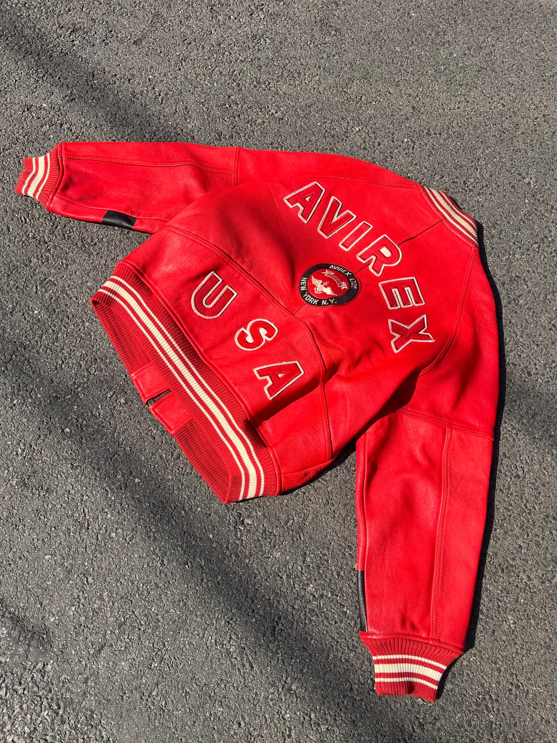 90‘s Avirex 아이콘 가죽 자켓 L 상품이미지1