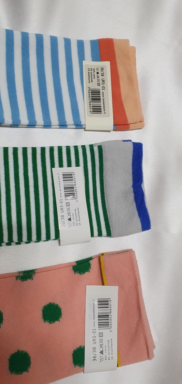 블루 그린 살구 도트 스트라이프 Bonne Maison 본메종 양말 상품이미지8