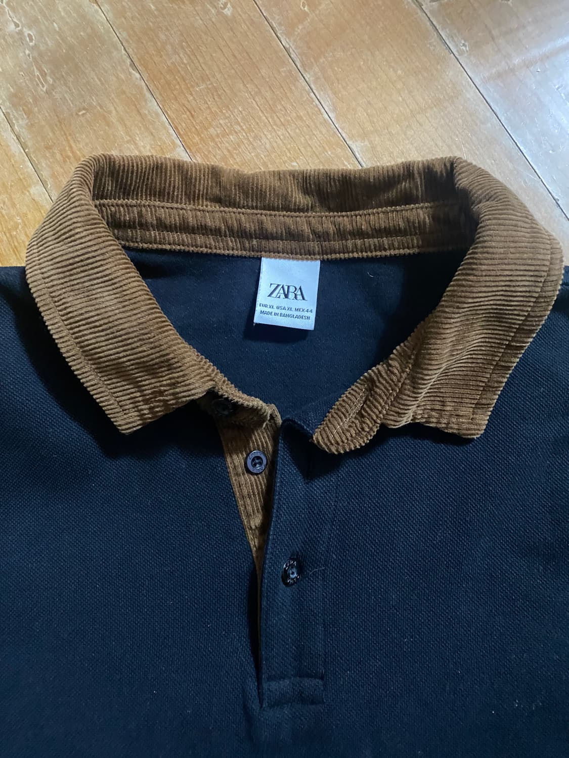 자라 남성 코듀로이 칼라 긴팔 폴로 XL 상품이미지2