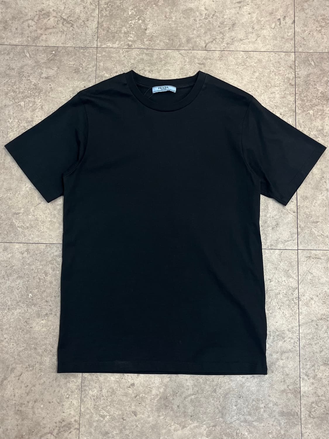 프라다 베이직 반팔티 블랙 M #csz3727 상품이미지4