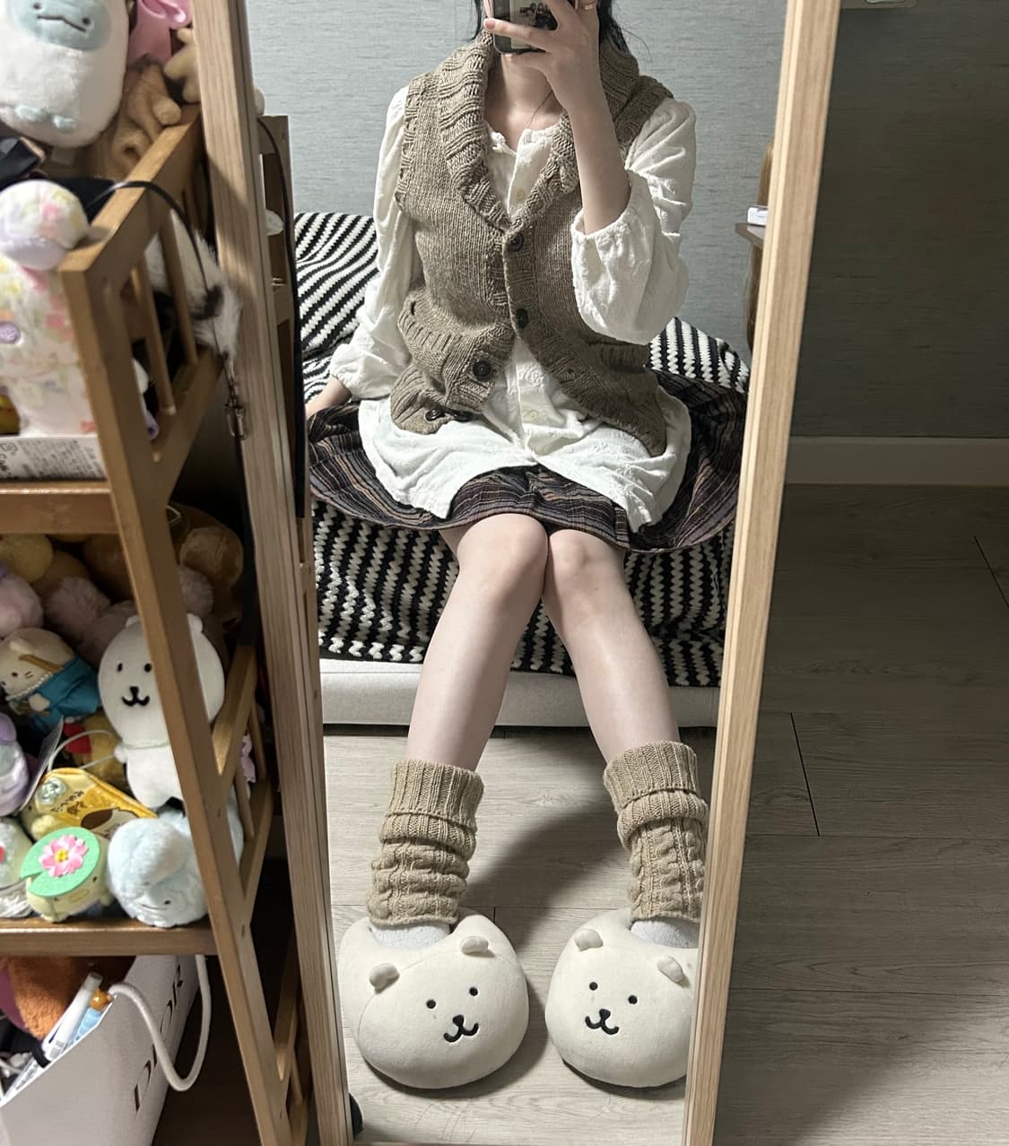 빈티지 모리 버튼 조끼 베스트 상품이미지1