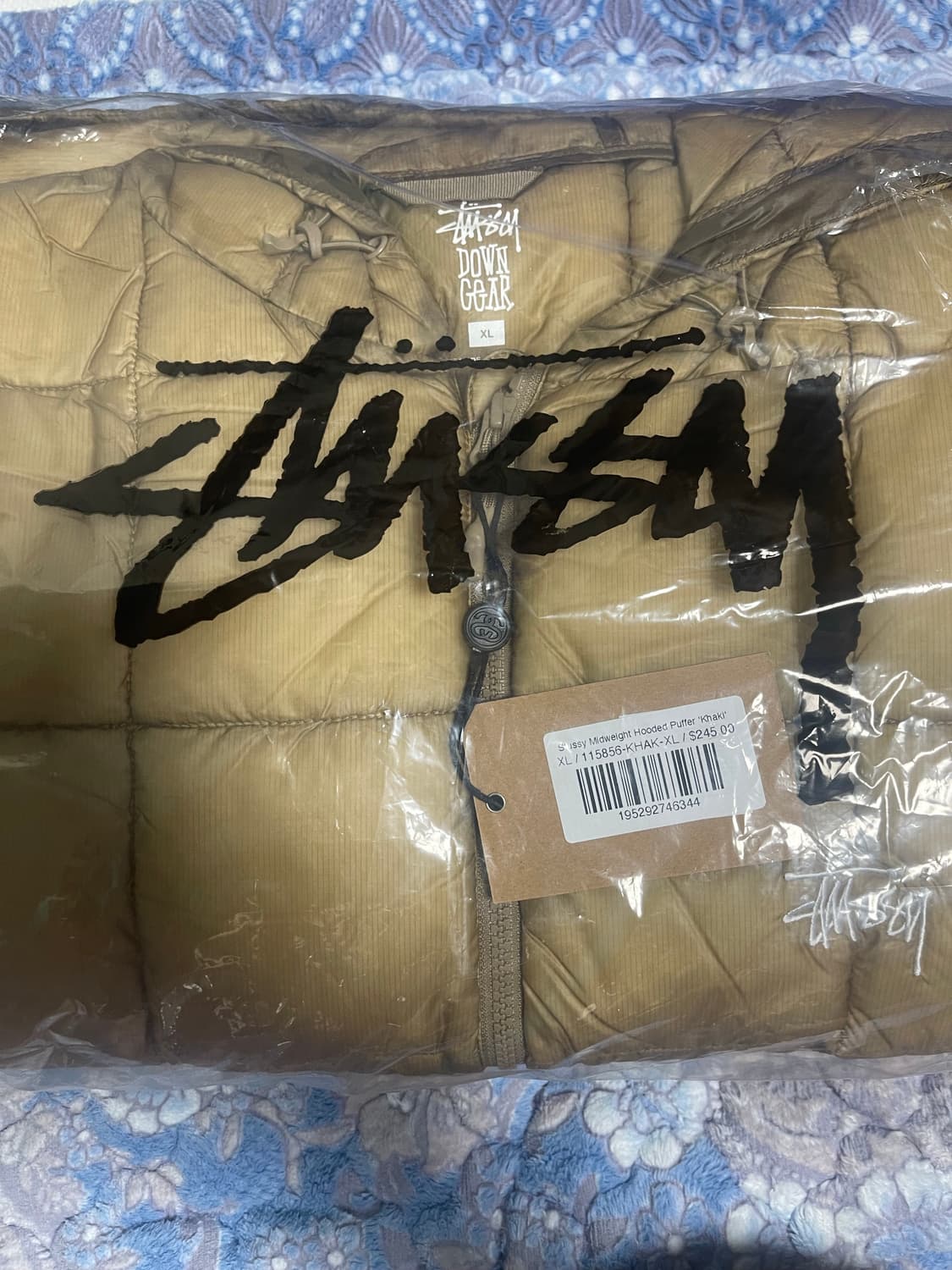 [XL] 스투시 미드웨이트 후드 푸퍼 카키 상품이미지2