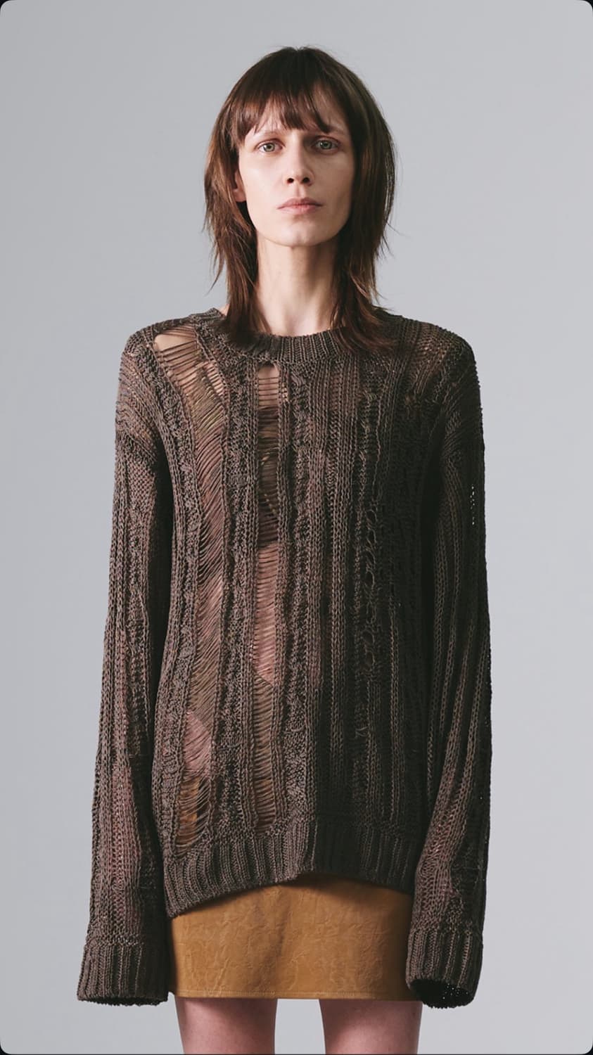 나체 데미지 니트 HANDWORK STITCH DAMAGE KNIT 상품이미지1