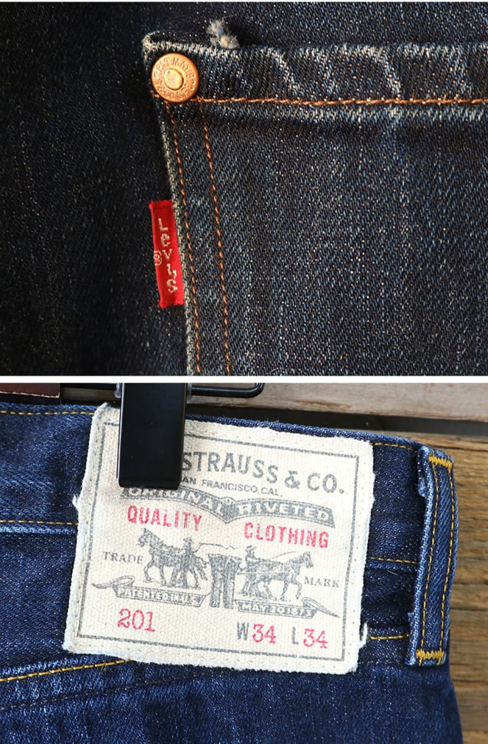 
LEVIS 리바이스 201 데님 1920S 디자인 베이스 34 상품이미지6